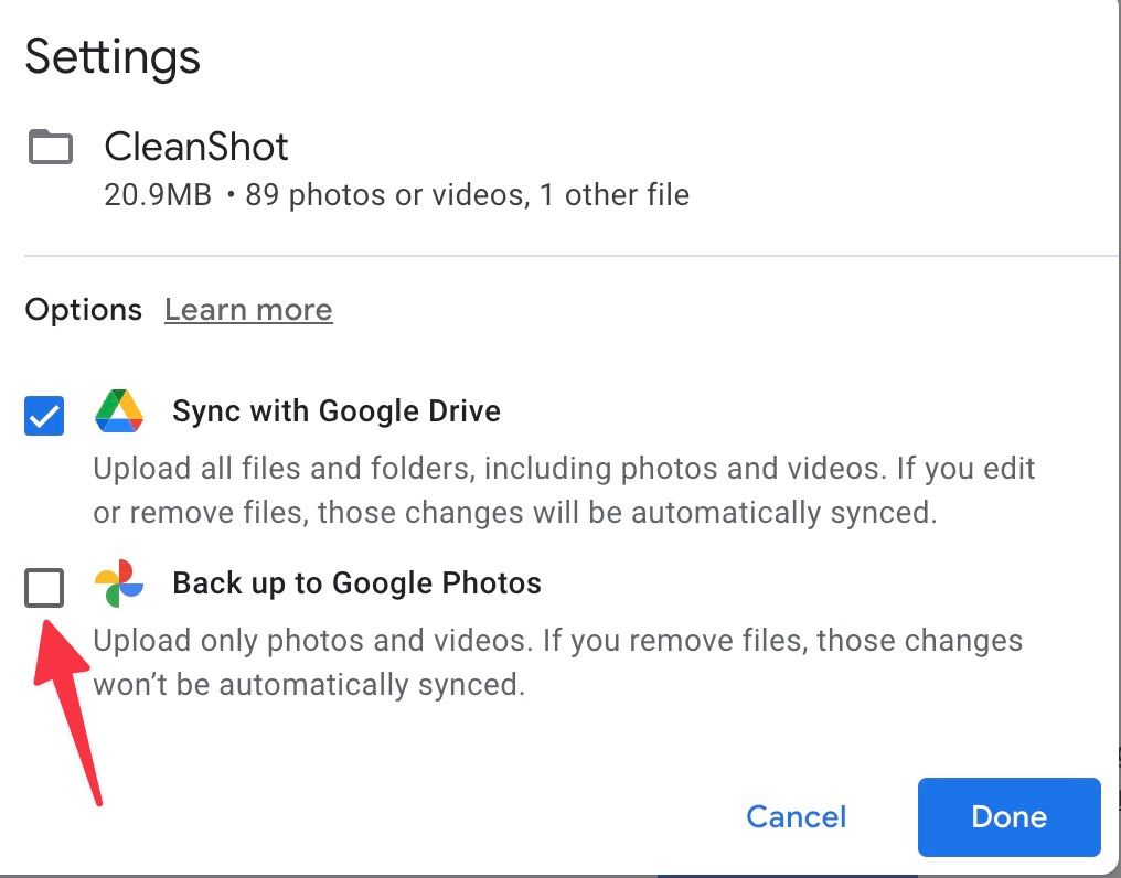 back up to Google Photos on Mac