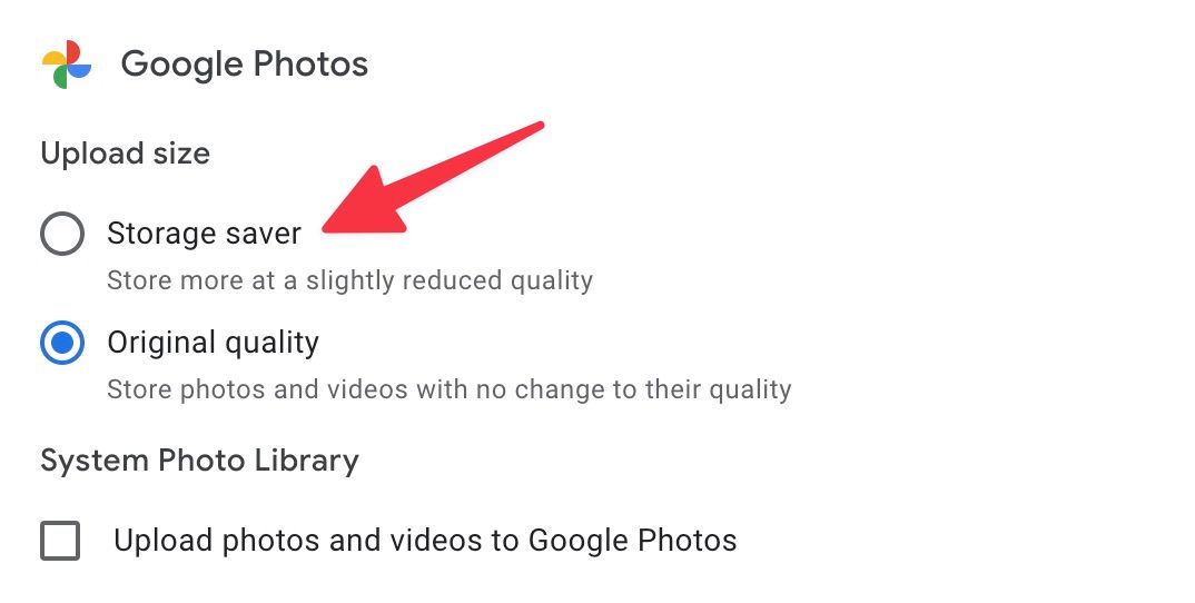 Upload photos options on Google Drive