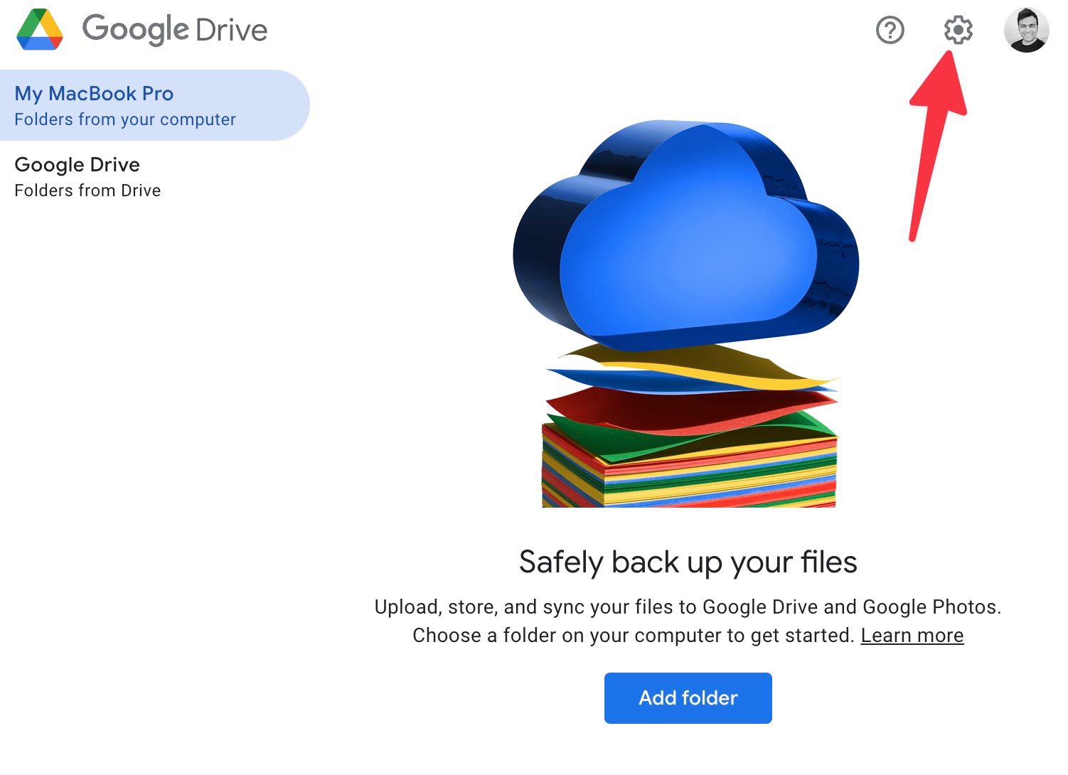 Google Drive settings on Mac
