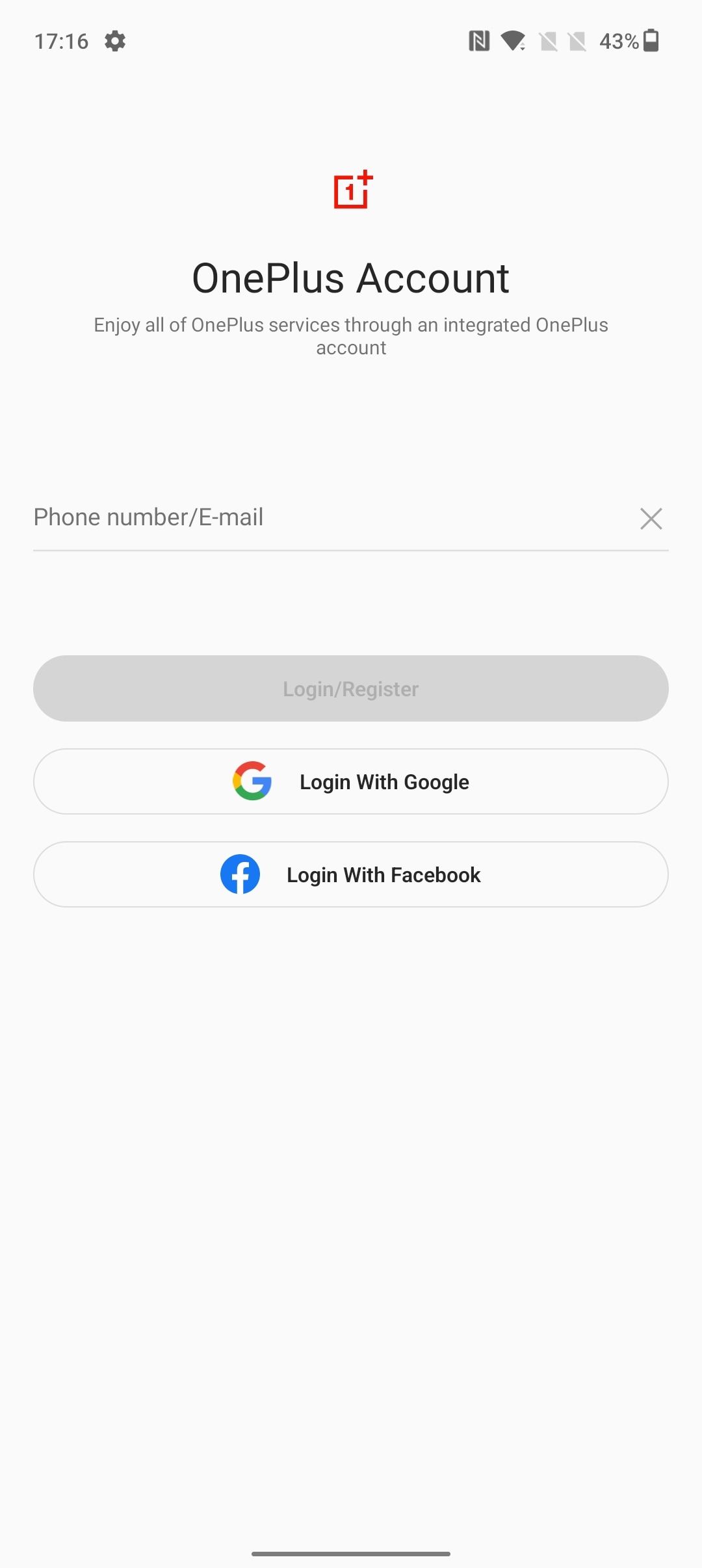 log in with oneplus account