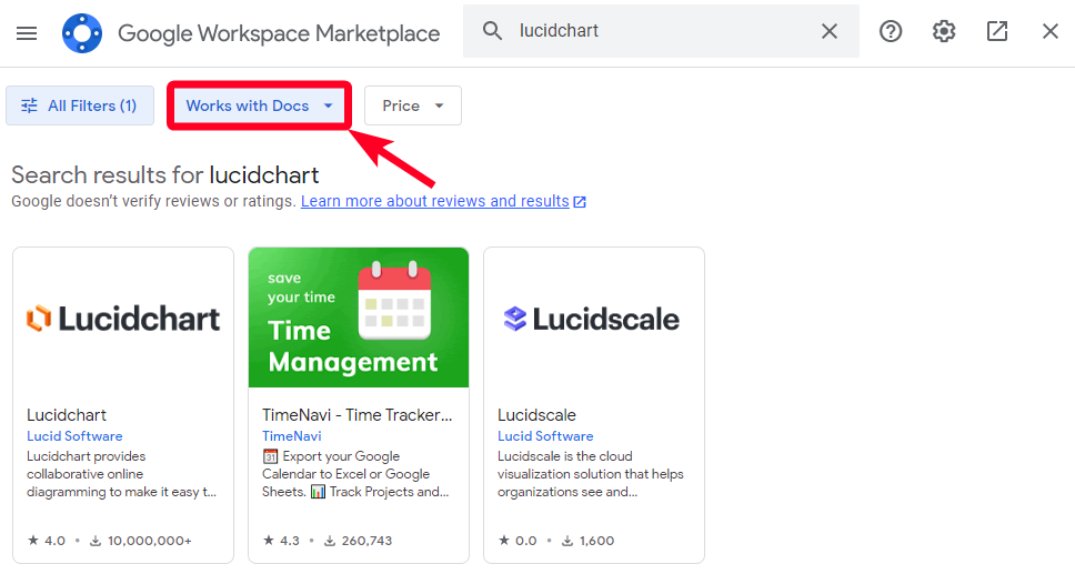 Using search filters in Google Workspace Marketplace