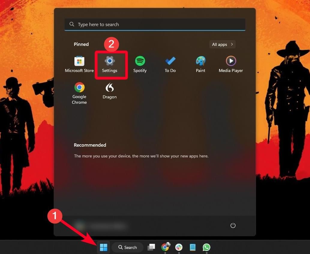 Screenshot of the Windows 11 Start menu