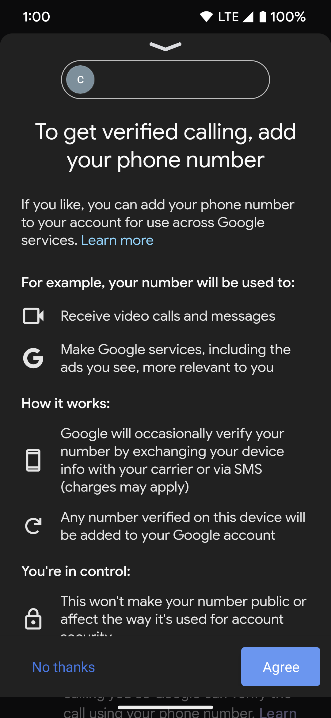 pixel phone verified number settings