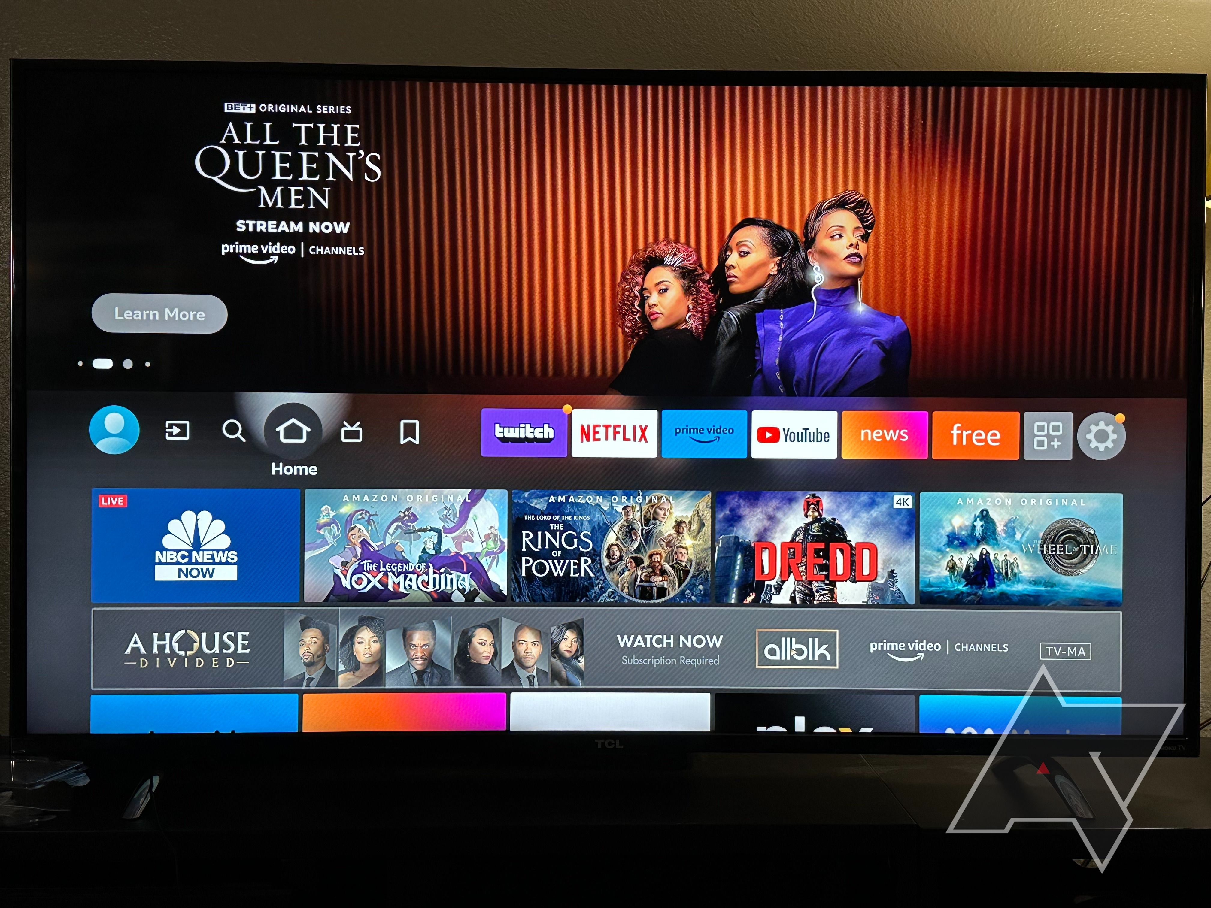 The Fire TV Cube Home Screen