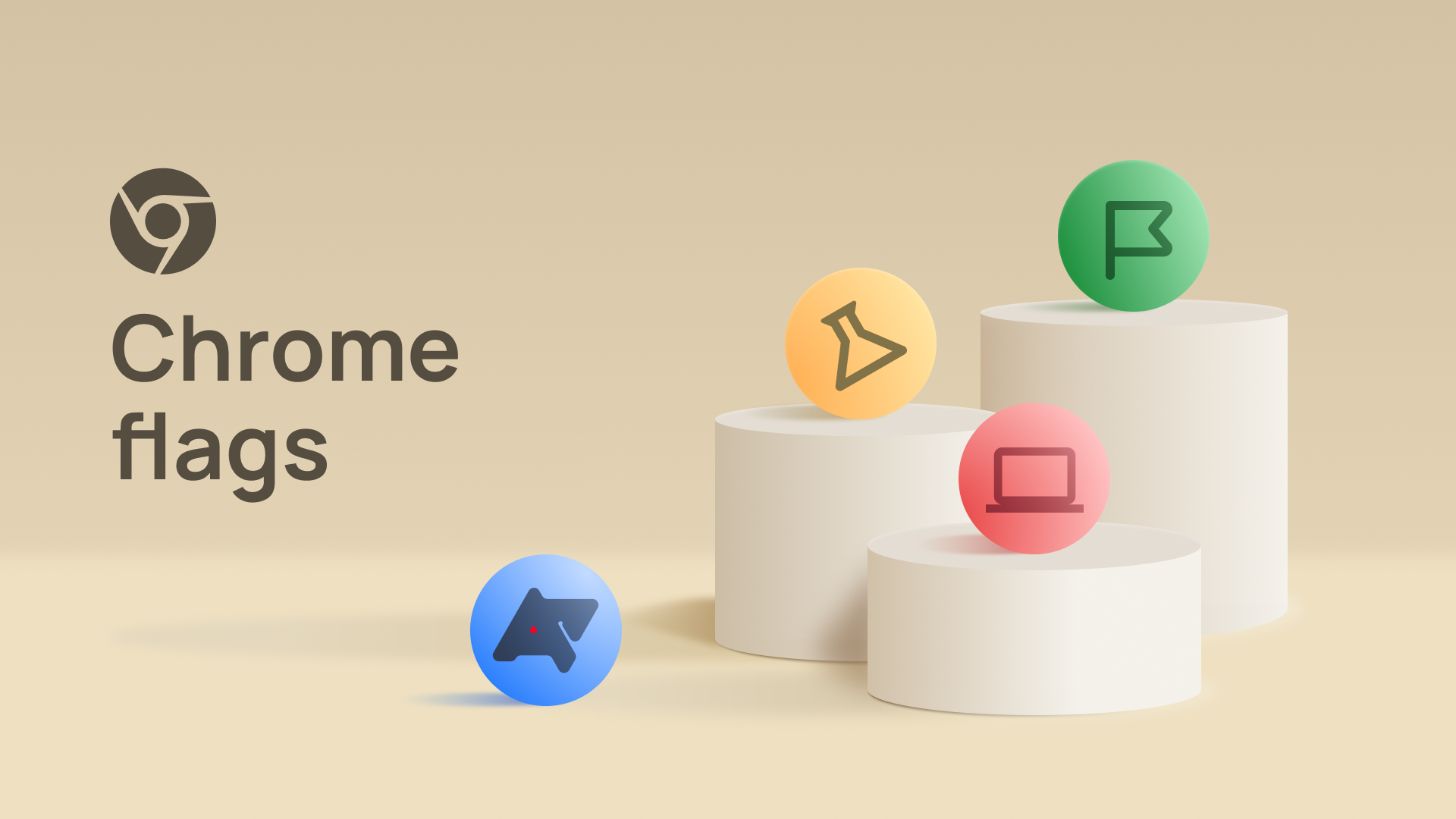 A variety of icons for Google Chrome flags.