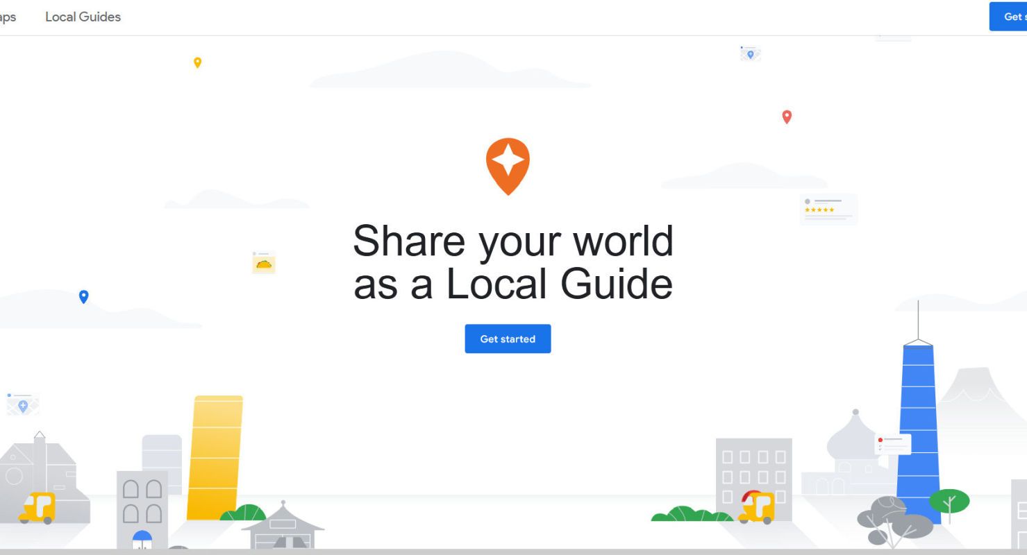 Halaman pendaftaran Google Local Guides