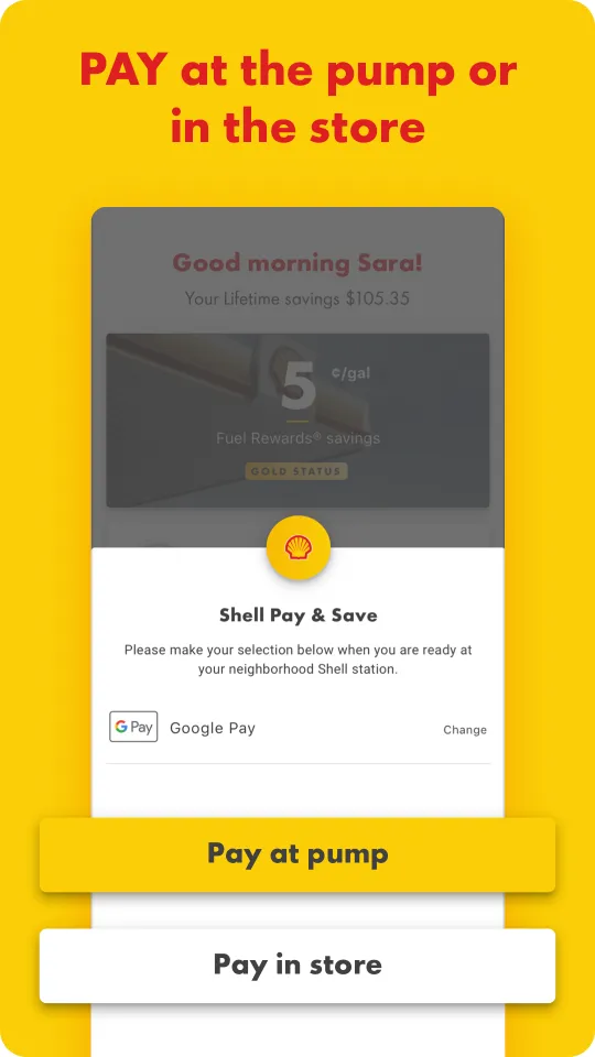 Paying for gas through the Shell app