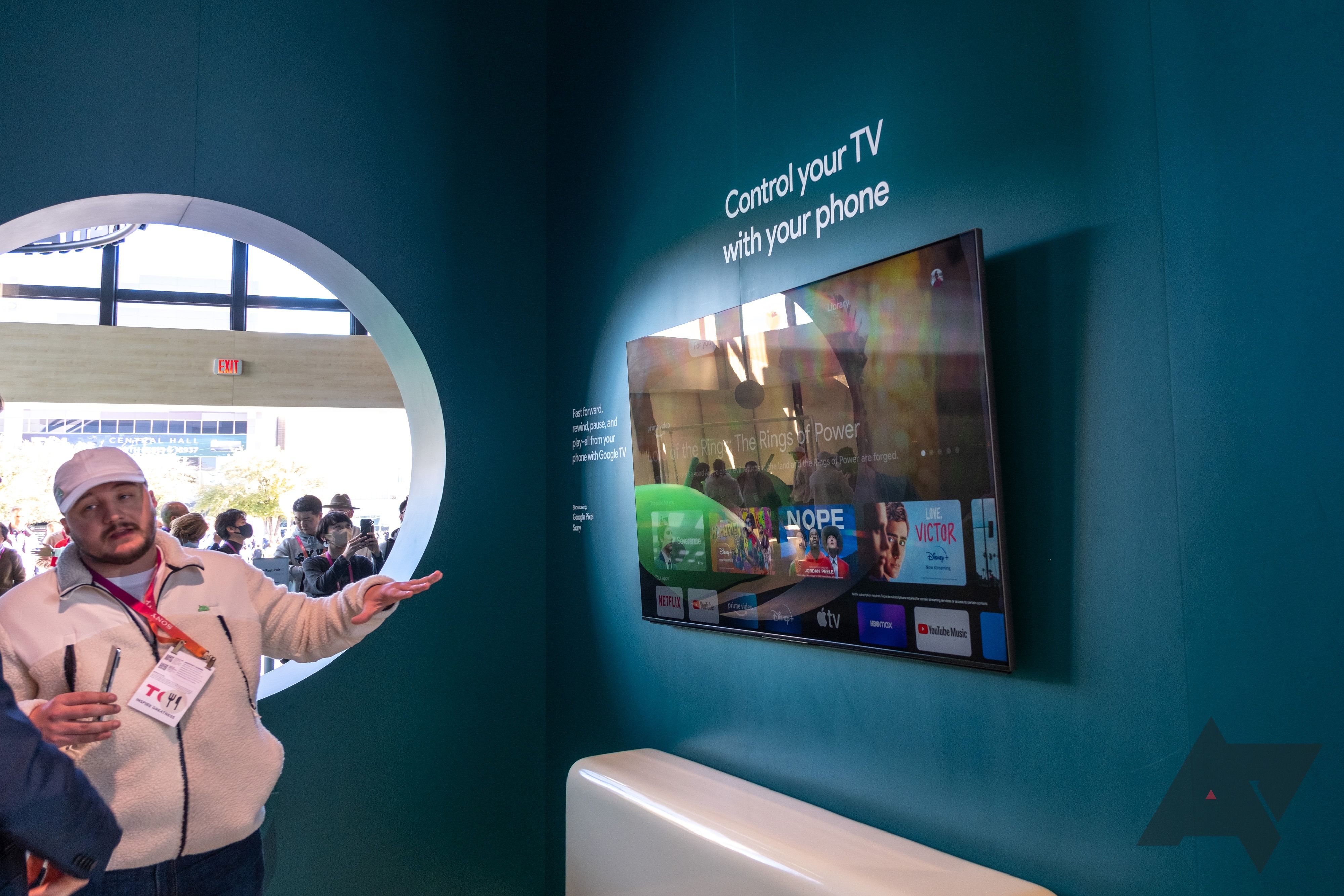 A demonstration of Google TV at CES 2023