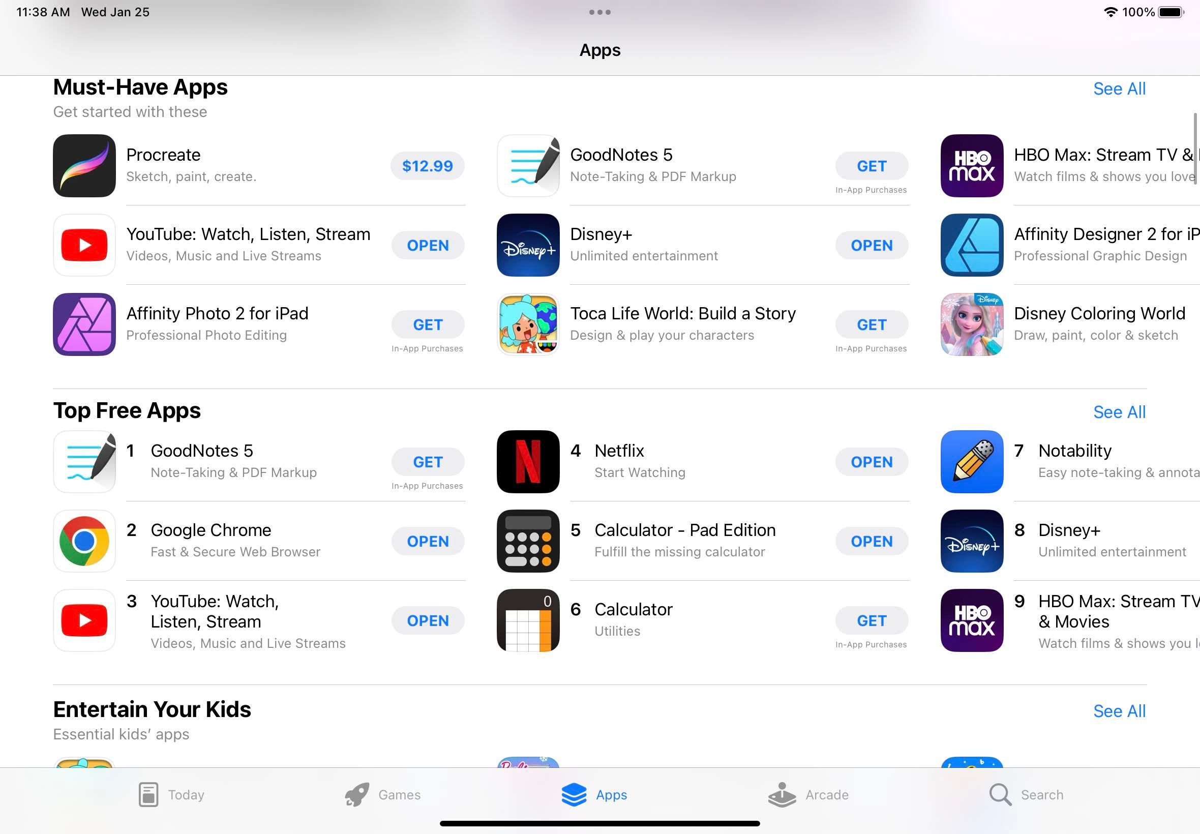 Screenshot of the iOS App Store on an iPad