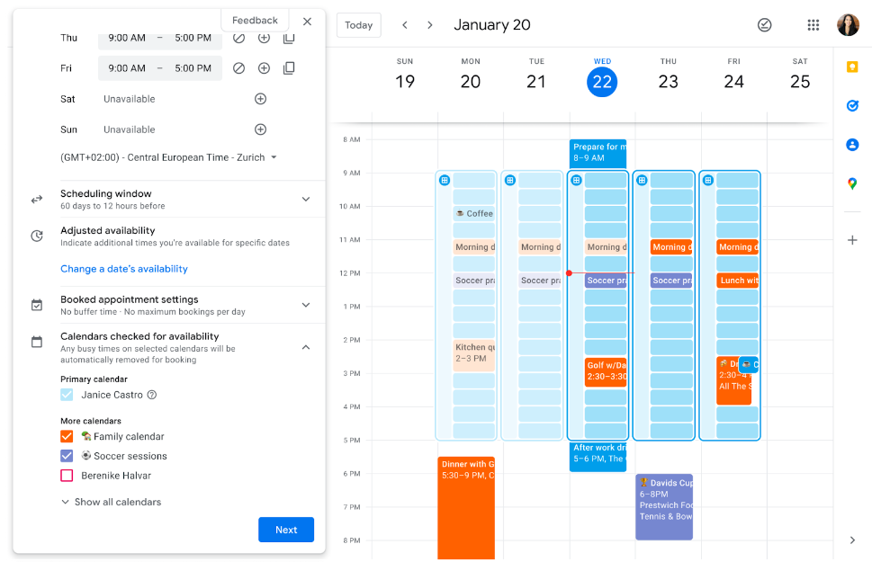 Multi-calendar availability checks