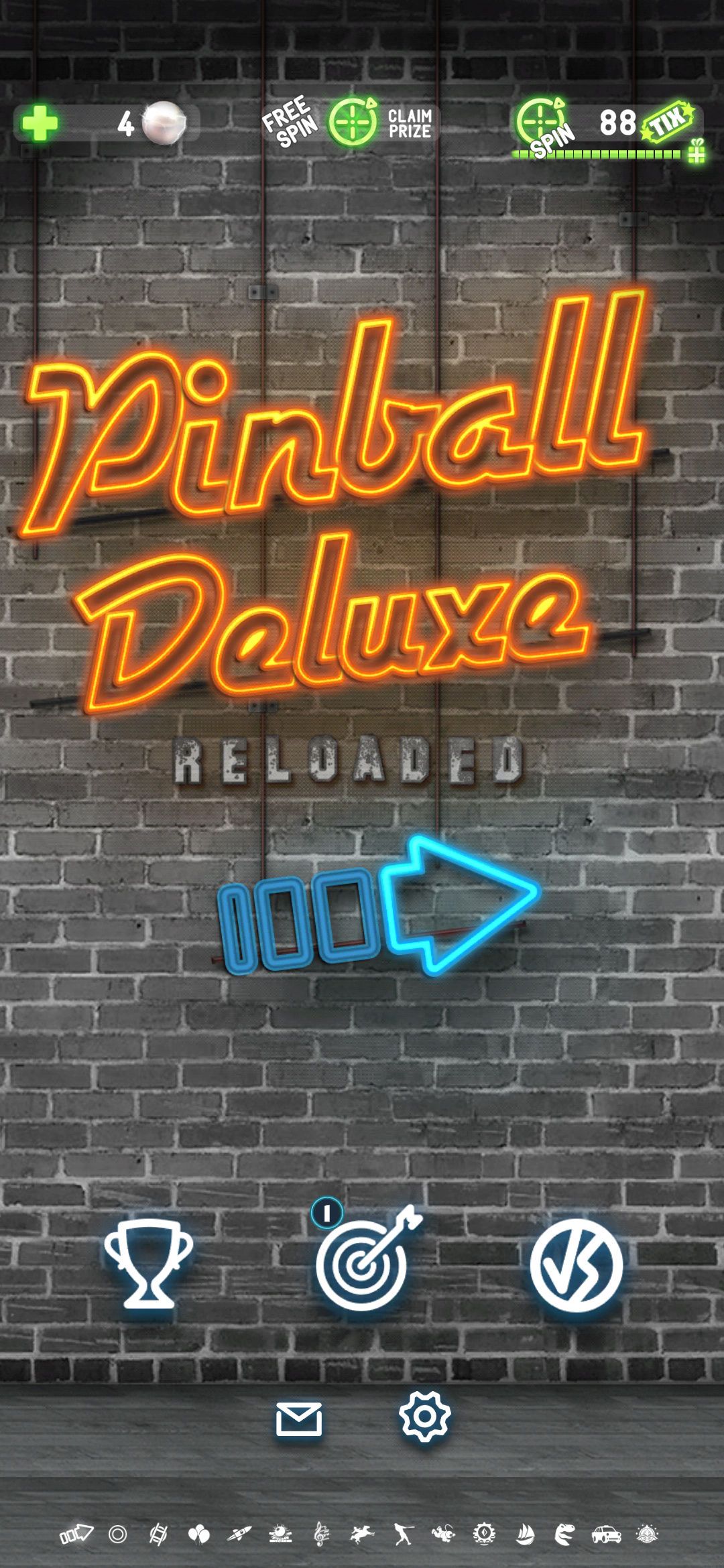 Pinball Deluxe: Layar judul yang dimuat ulang