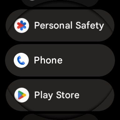 Phone app in the Google Pixel Watch app drawer
