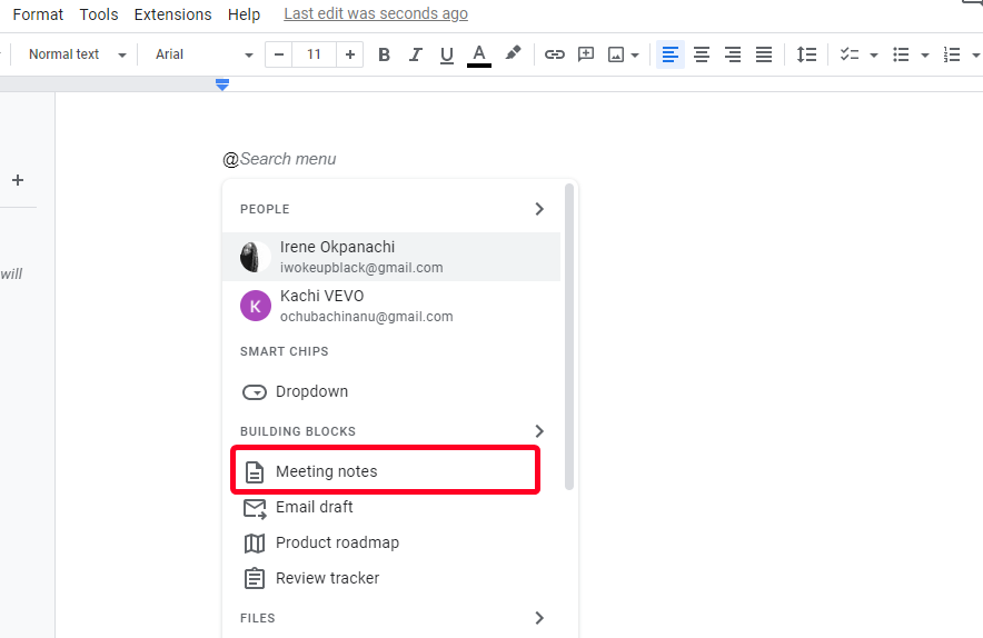 Press Shift+2 to insert a tagging symbol in Google Docs