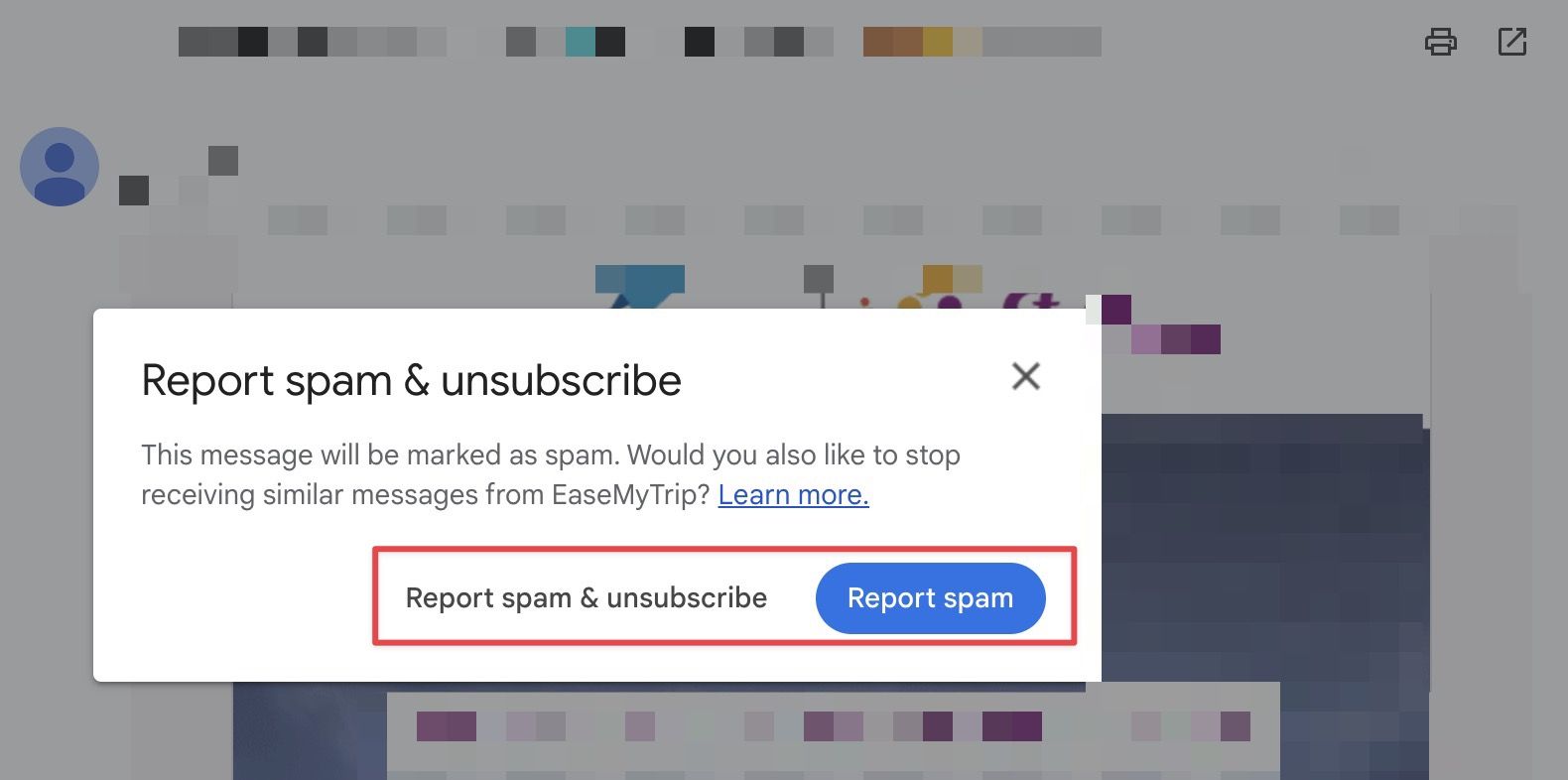 Laporkan email sebagai email spam 3