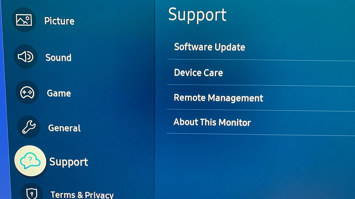 Update software on Samsung TV