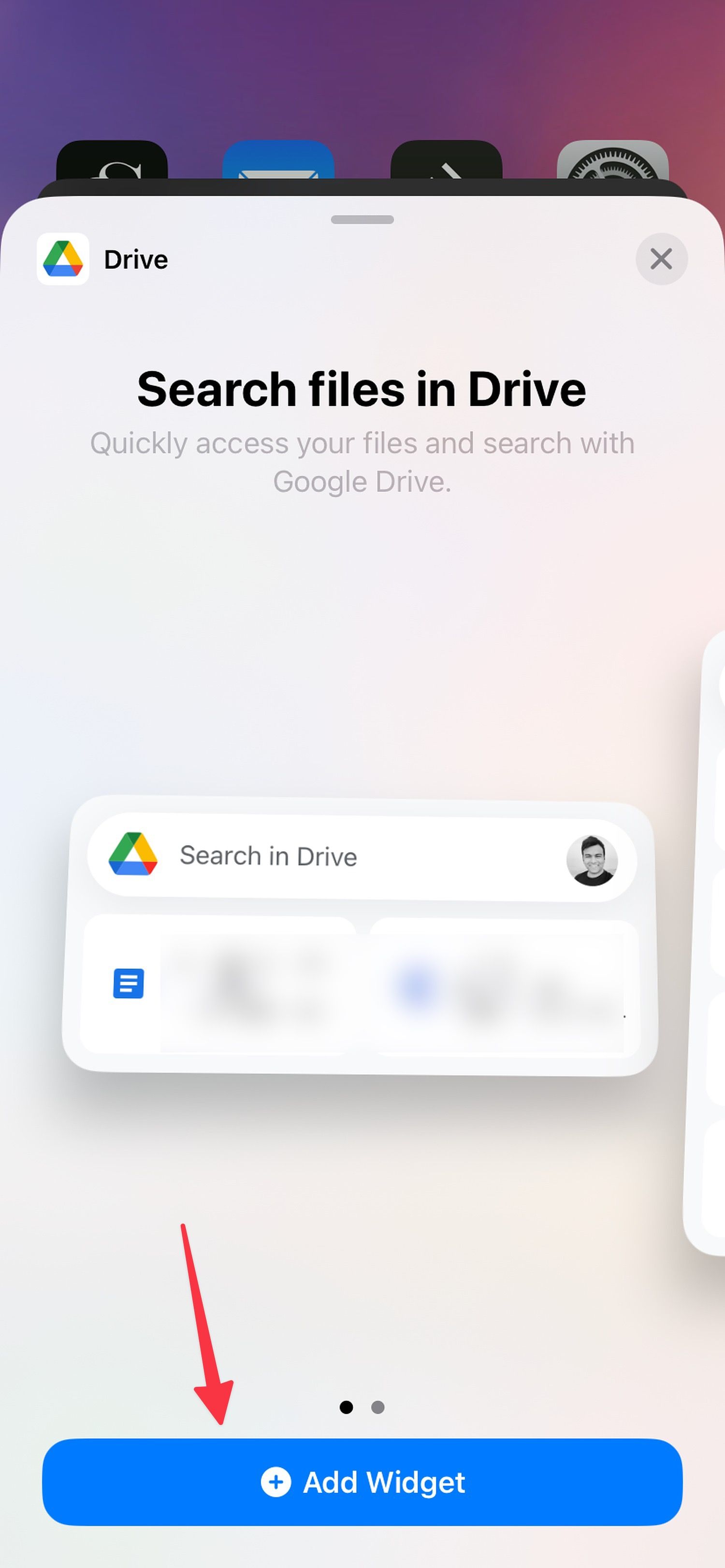 Add the Google Drive widget to your phone's home screen.