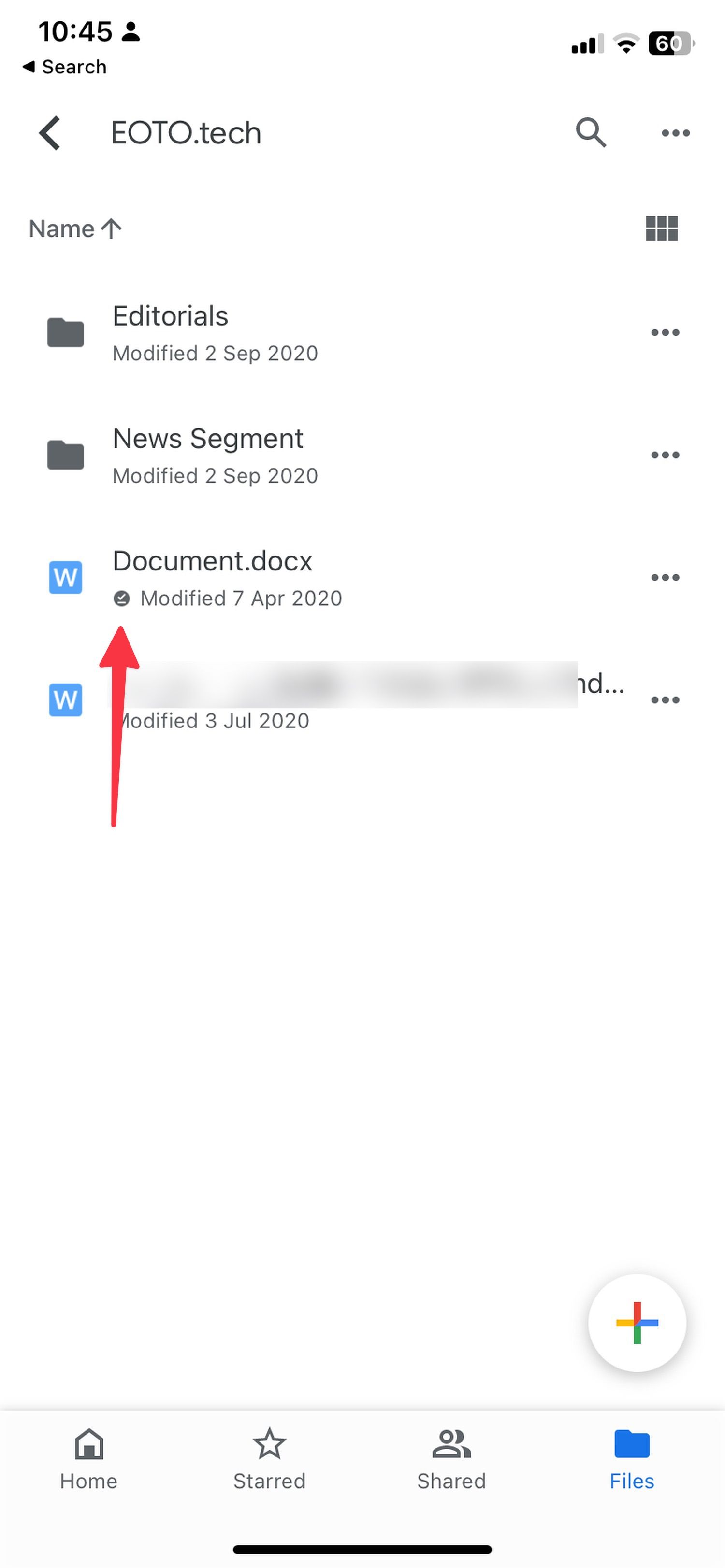 Look for the checkmark to identify files you can use offline.