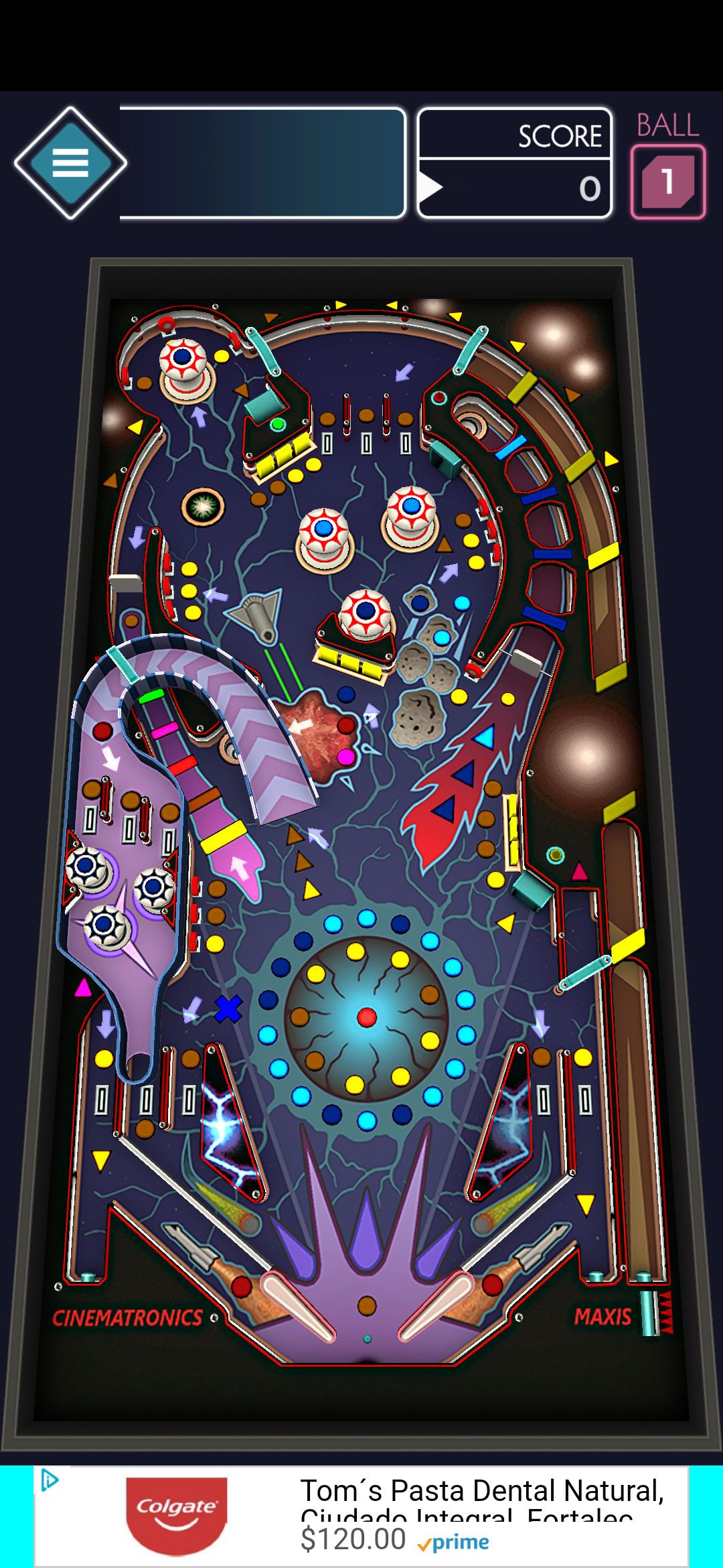 Gameplay luar angkasa Pinball