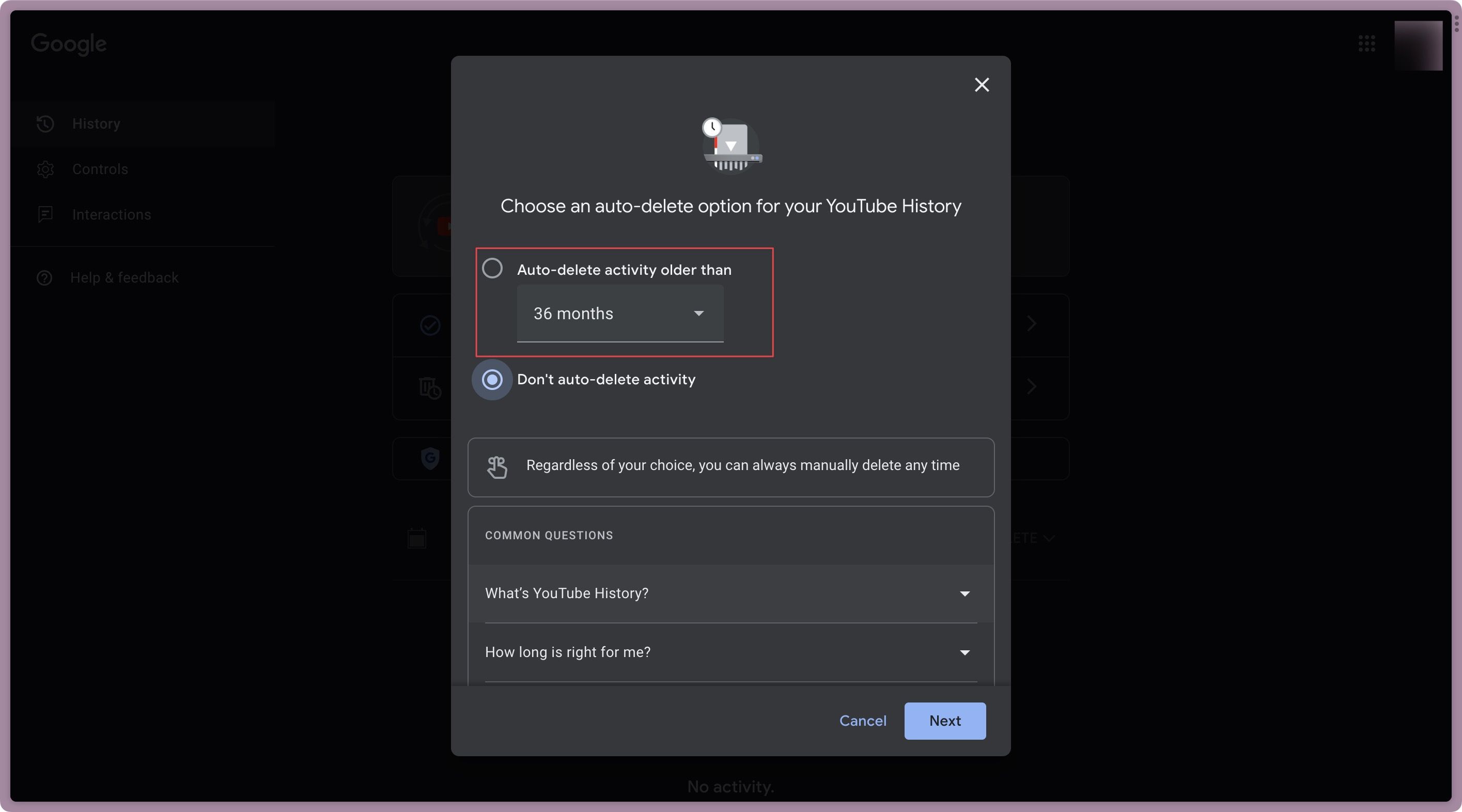 How to remove discount your youtube history