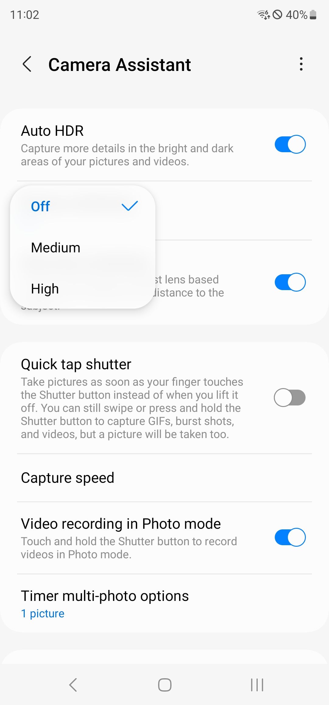 Camera Assistant picture softening options