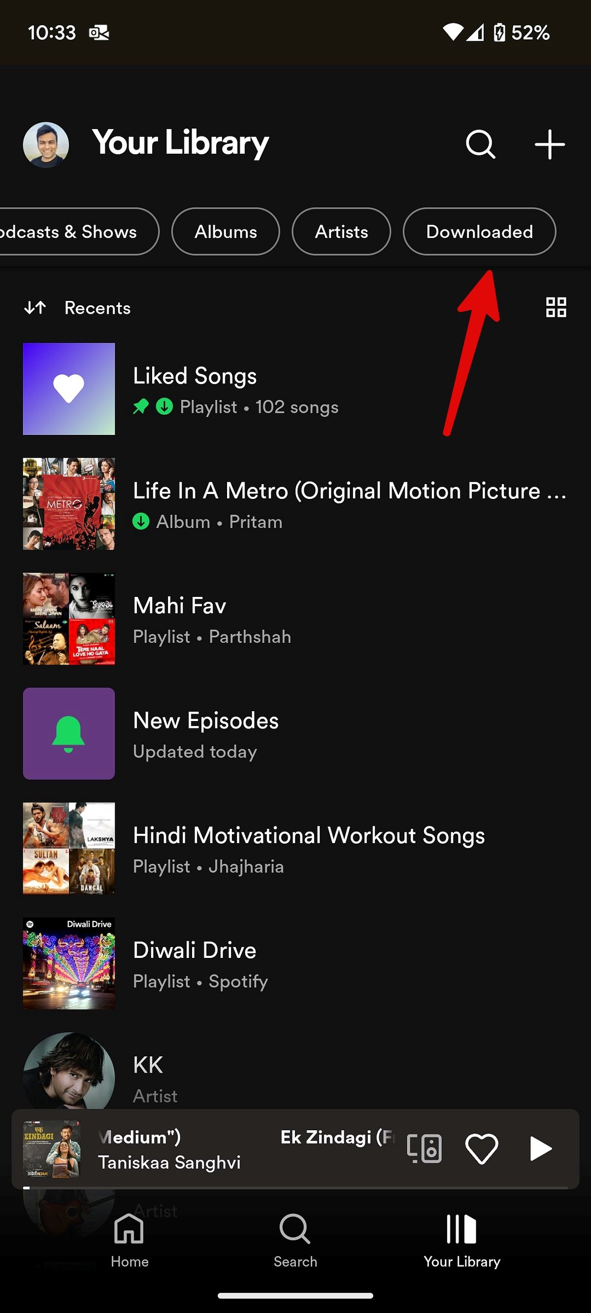 downloaded songs in spotify for android