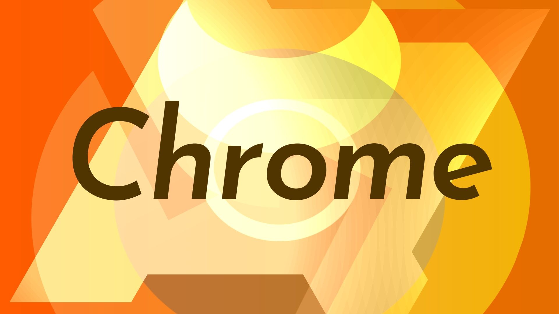 Google Chrome logo against an orange and yellow background