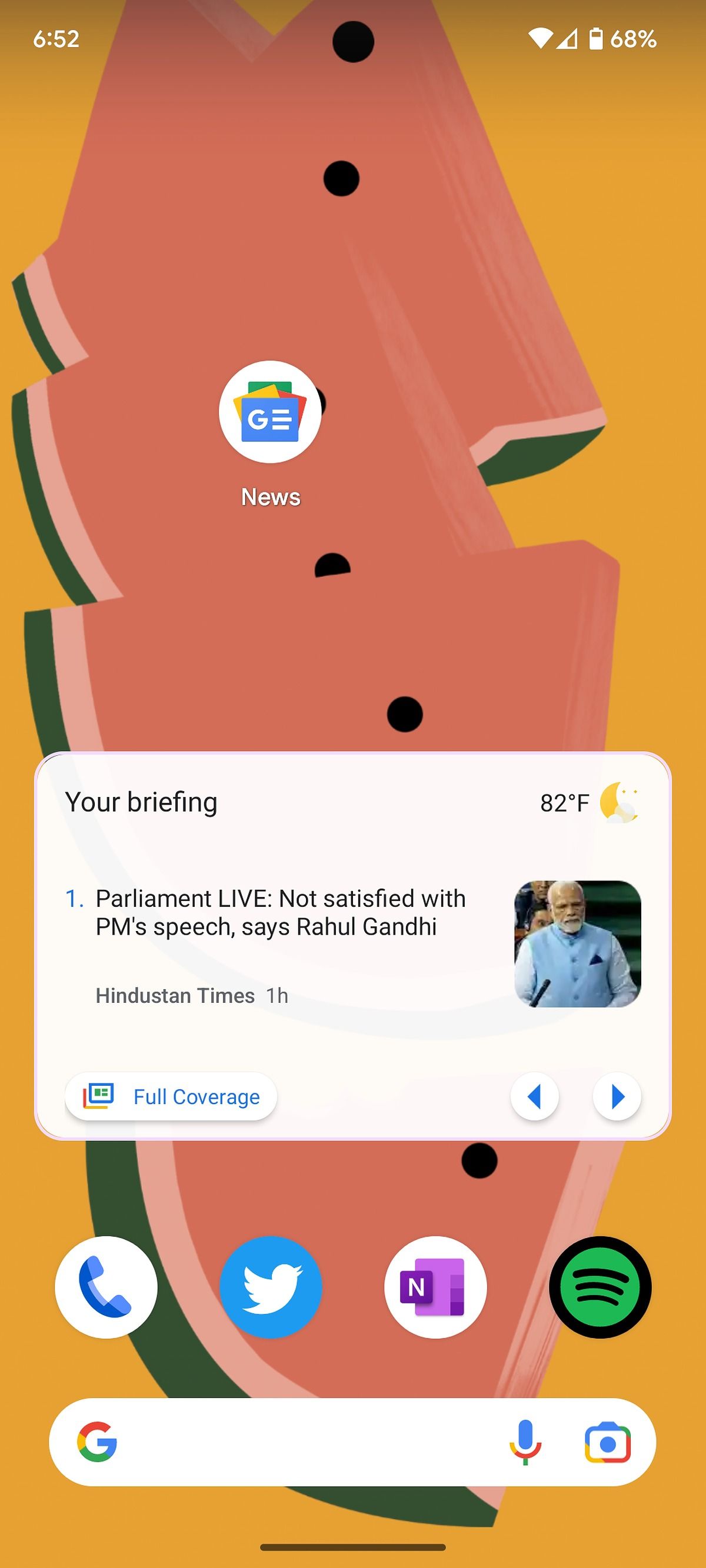 google news widgets on Android