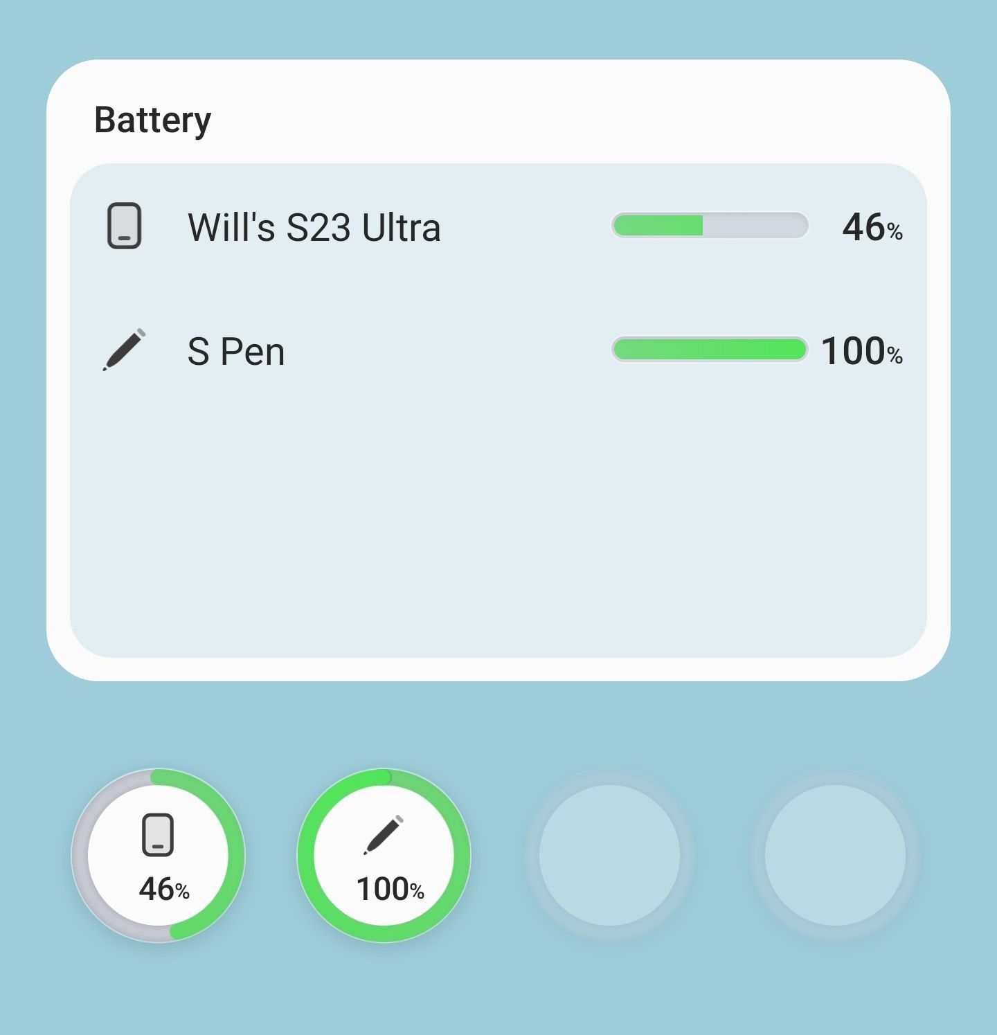 Widget baterai baru di One UI 5.1