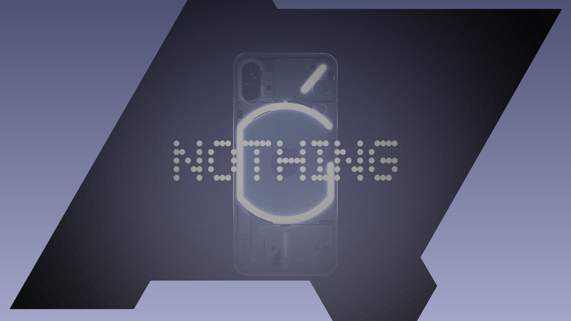 The Nothing phone with the Android Police logo in the background