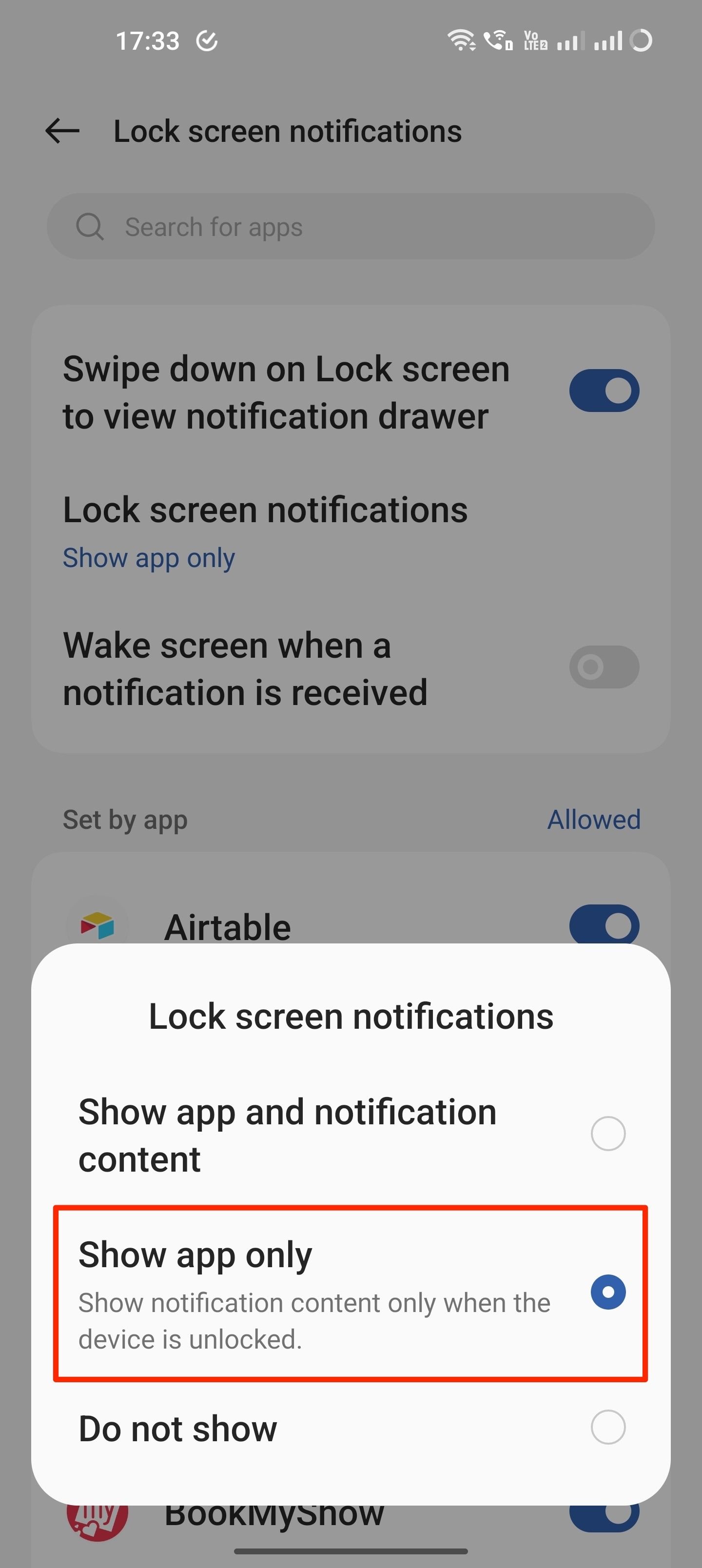 OnePlus 11 OxygenOS 13 menampilkan aplikasi hanya pada notifikasi layar kunci