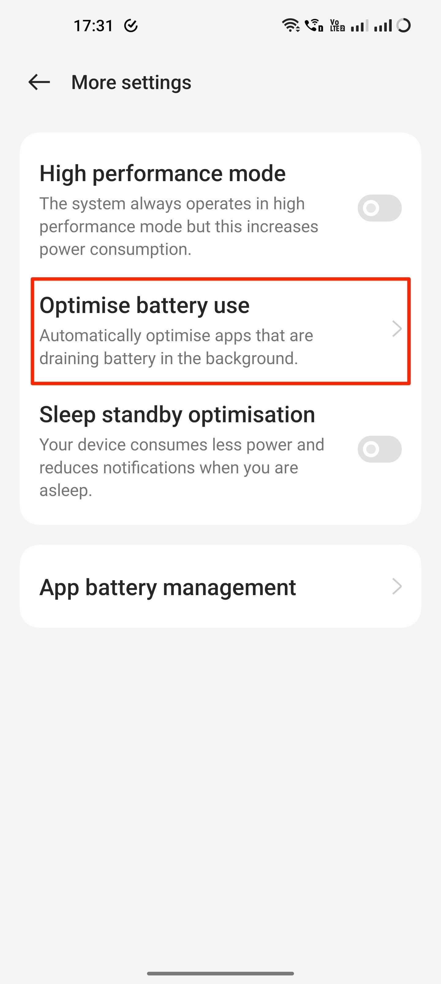 OnePlus 11 OxygenOS 13 mengoptimalkan halaman pengaturan penggunaan baterai