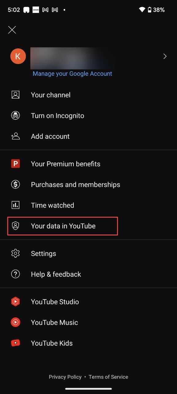 How to check discount youtube history on android