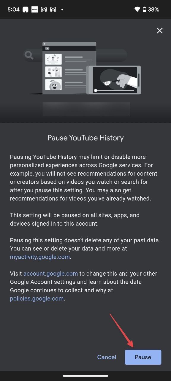 How to delete youtube online history from gmail account