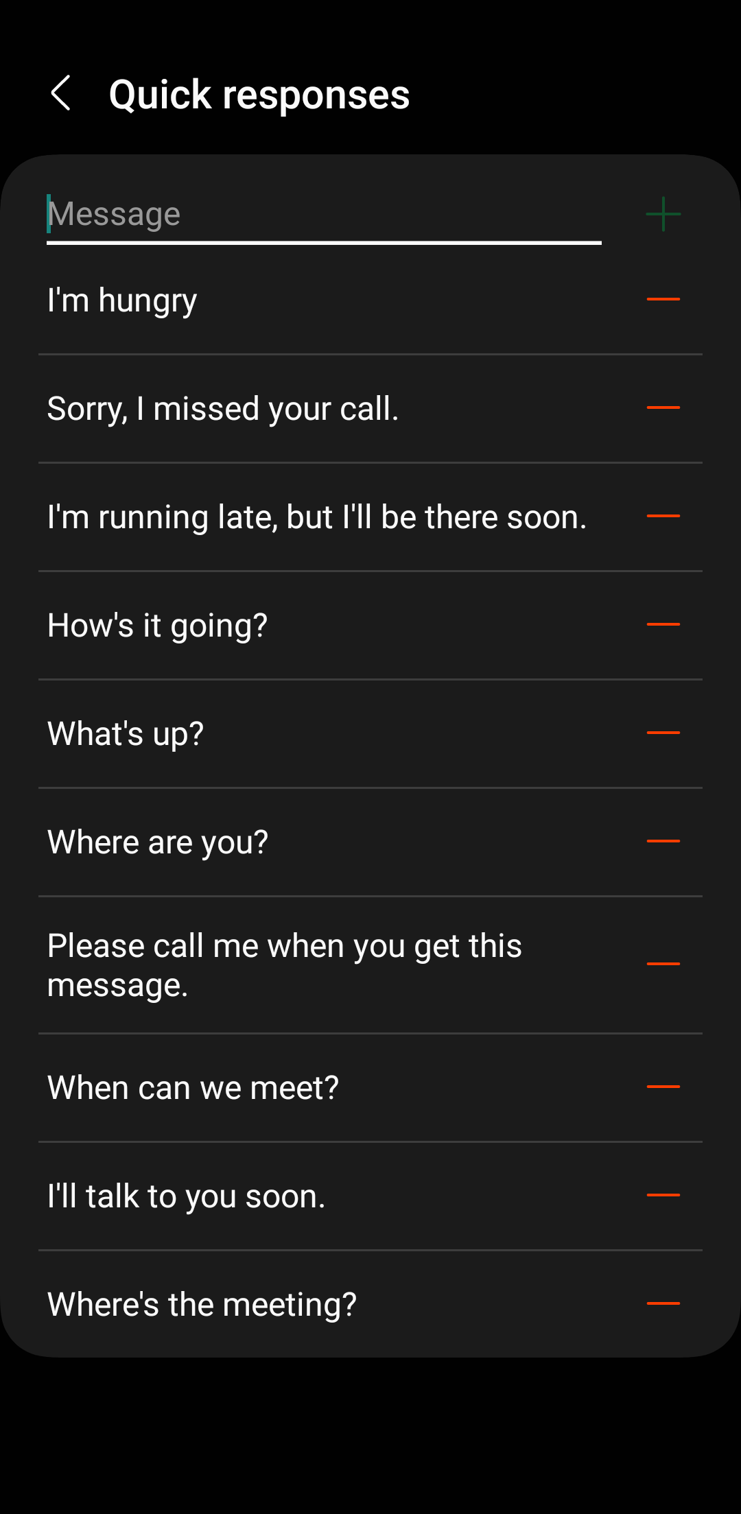 Menu respons cepat di Samsung Messages