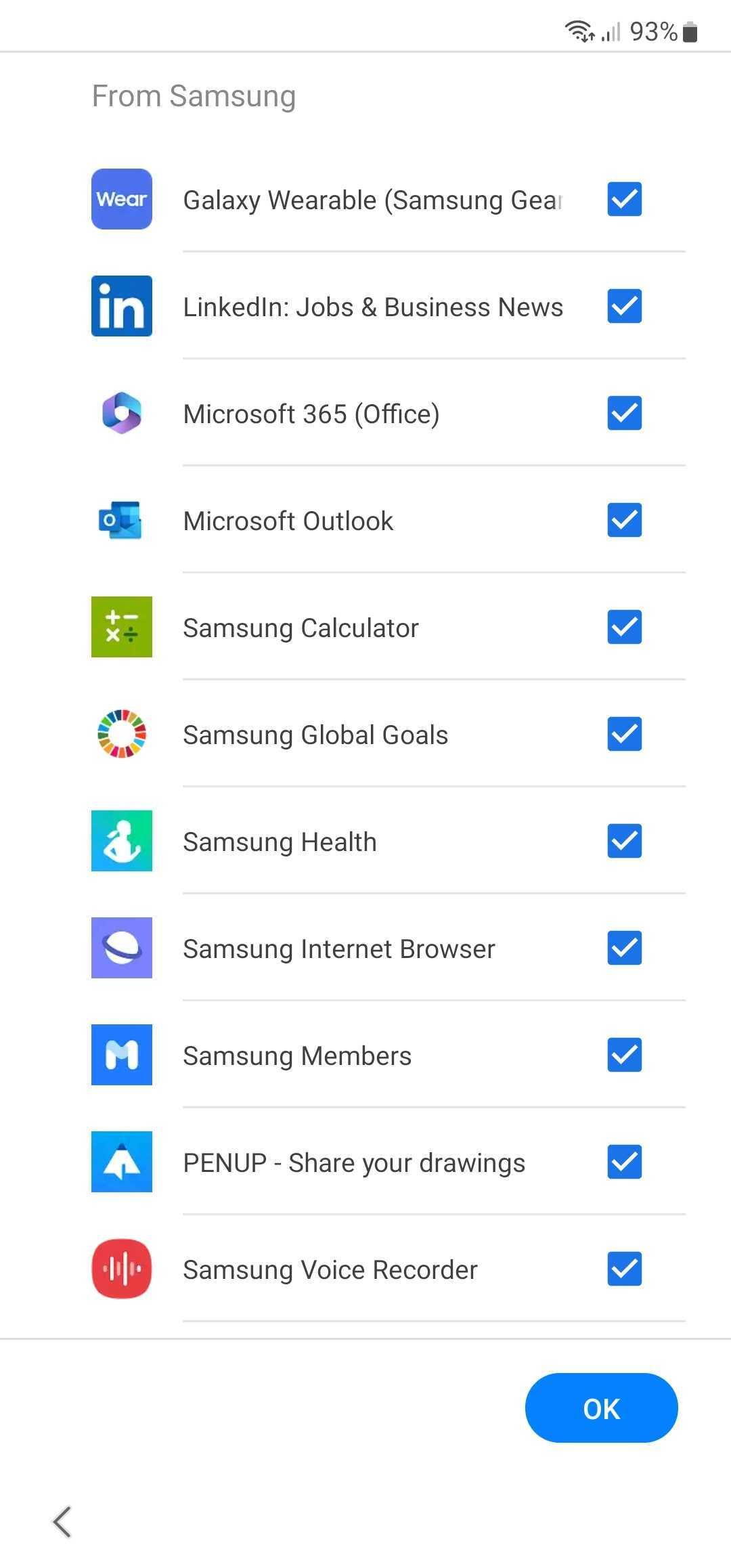 Daftar aplikasi terinstal Samsung yang dapat dihapus dari ponsel Samsung Galaxy