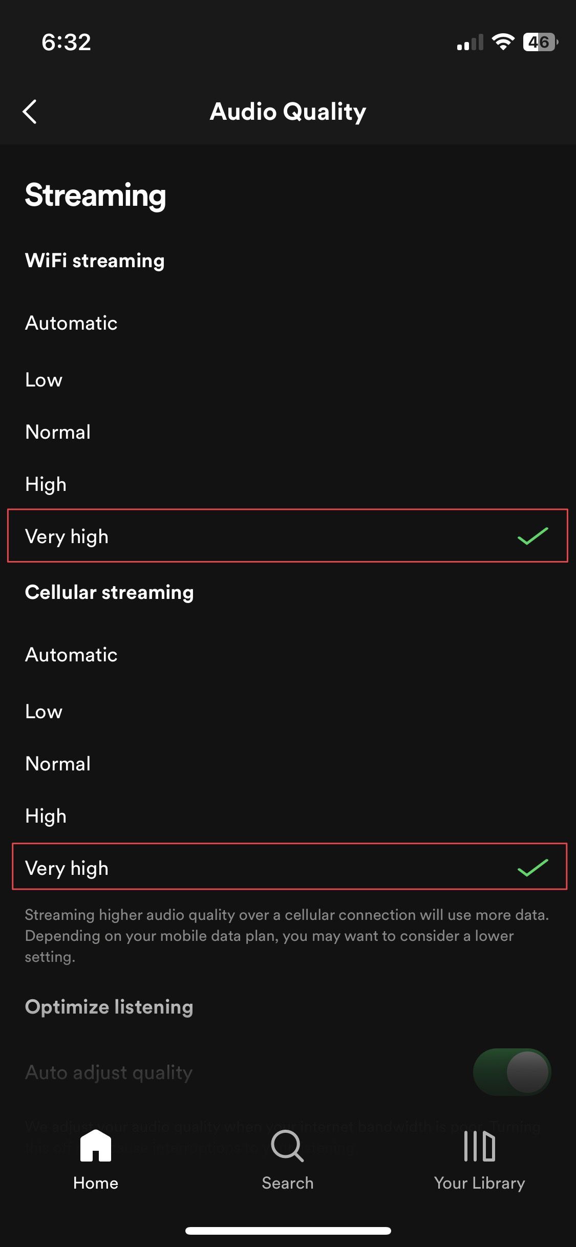 set spotify to high quality on iPhone