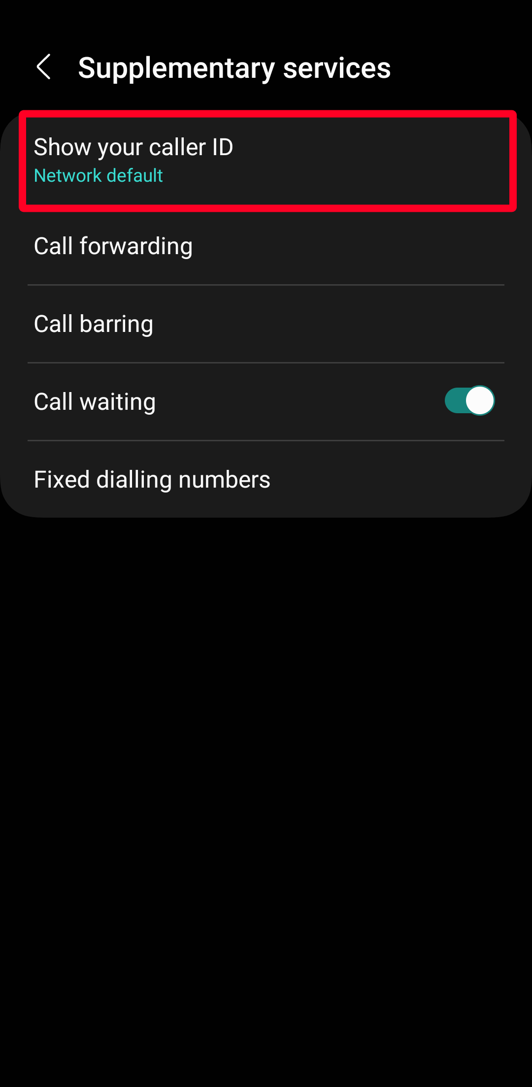 Menu layanan tambahan di aplikasi Samsung Phone