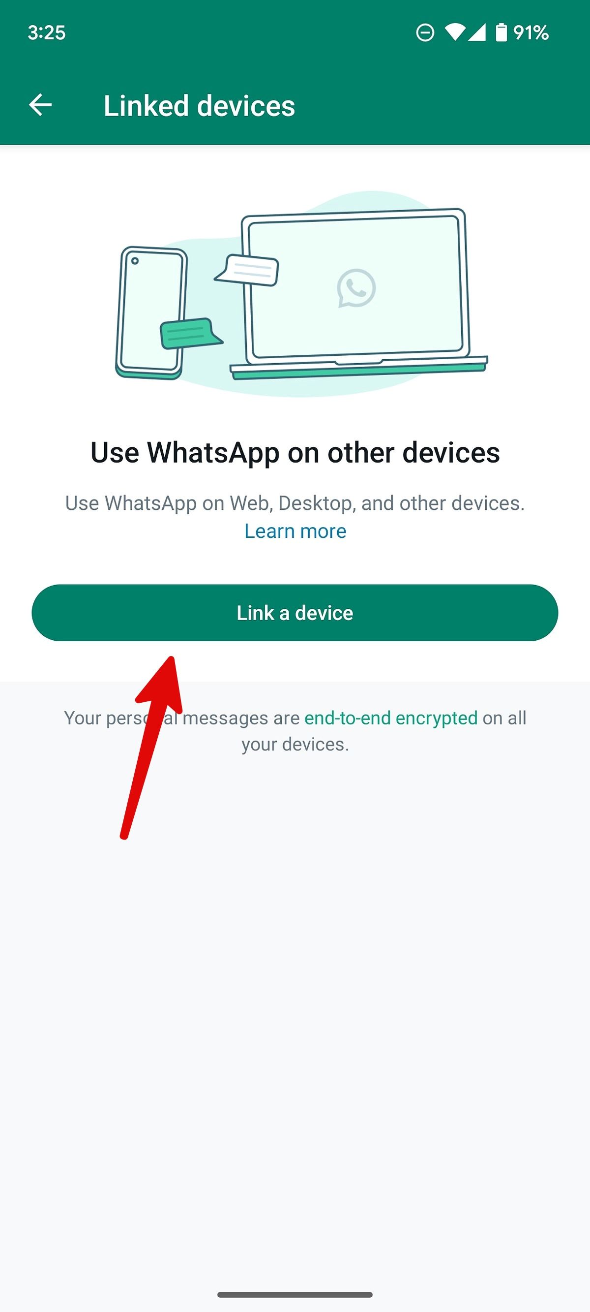 link a device on WhatsApp