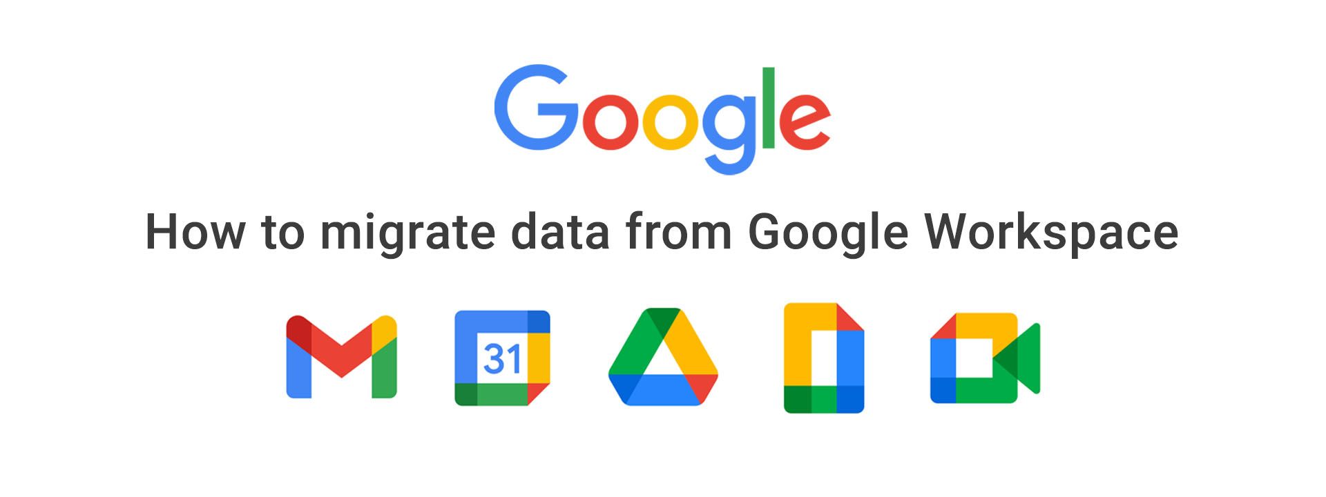 Google Takeout showing icons for several Google apps