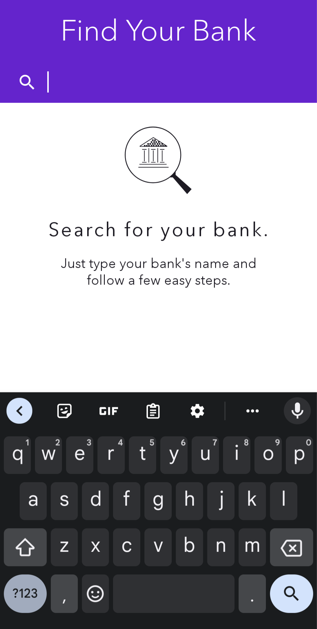 Halaman Temukan Bank Anda di aplikasi Zelle