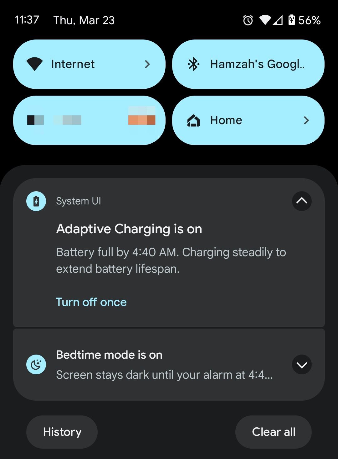 Adaptive Charging notification on Pixel