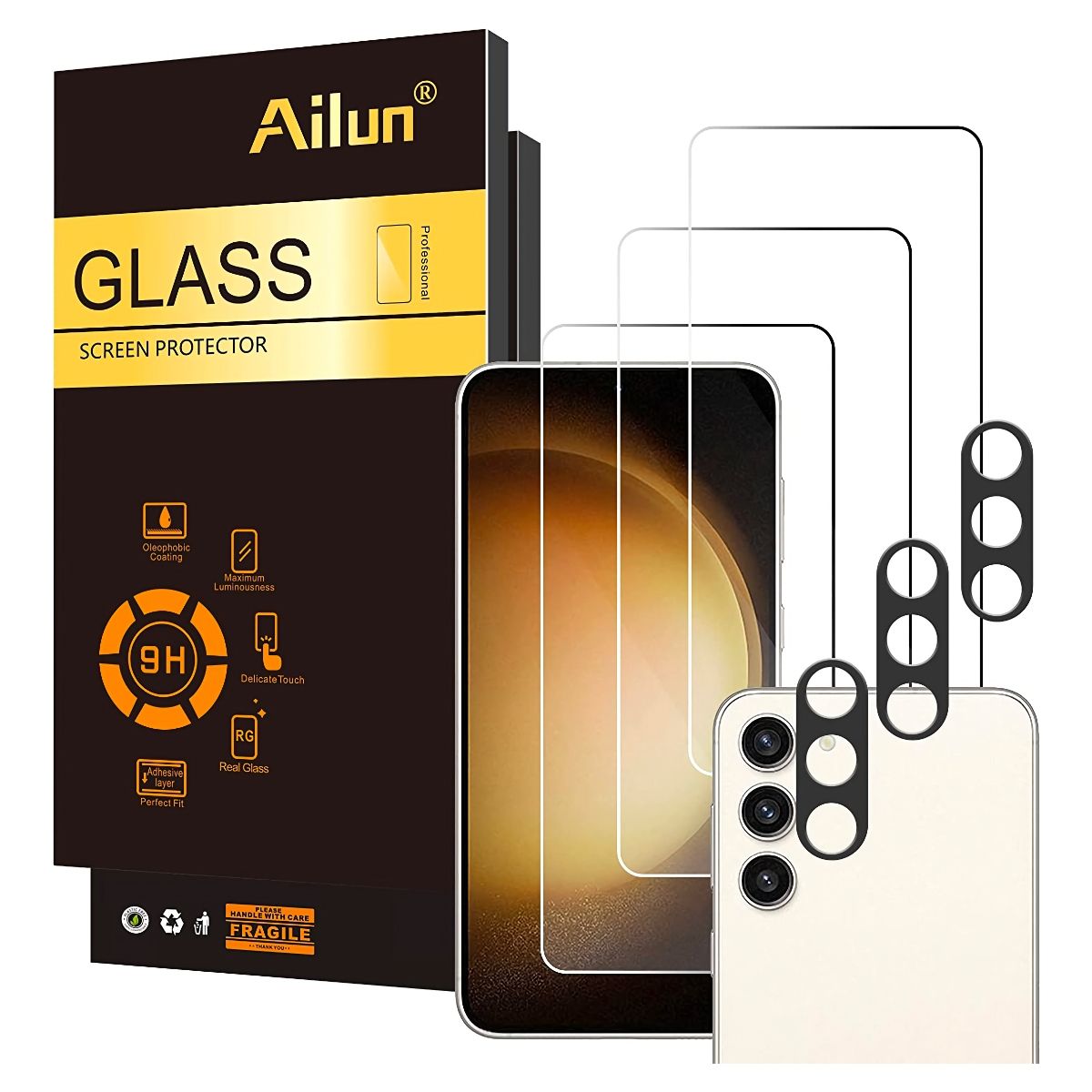 Ailun Glass Mask Protector for Galaxy S23 Plus.