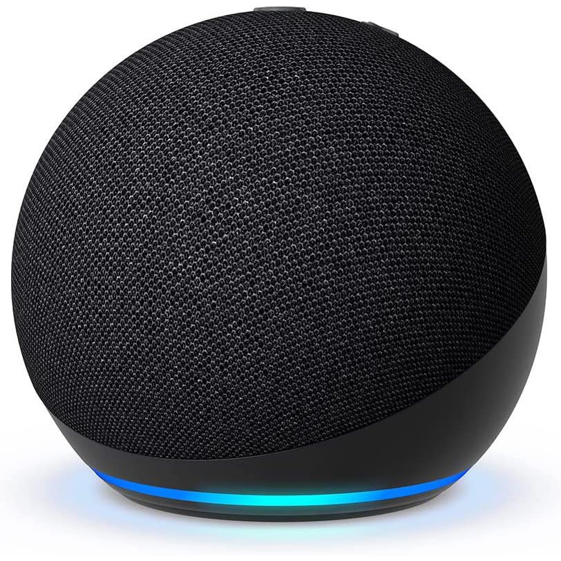 The Amazon Echo Dot (5th Gen) smart speaker against a white background