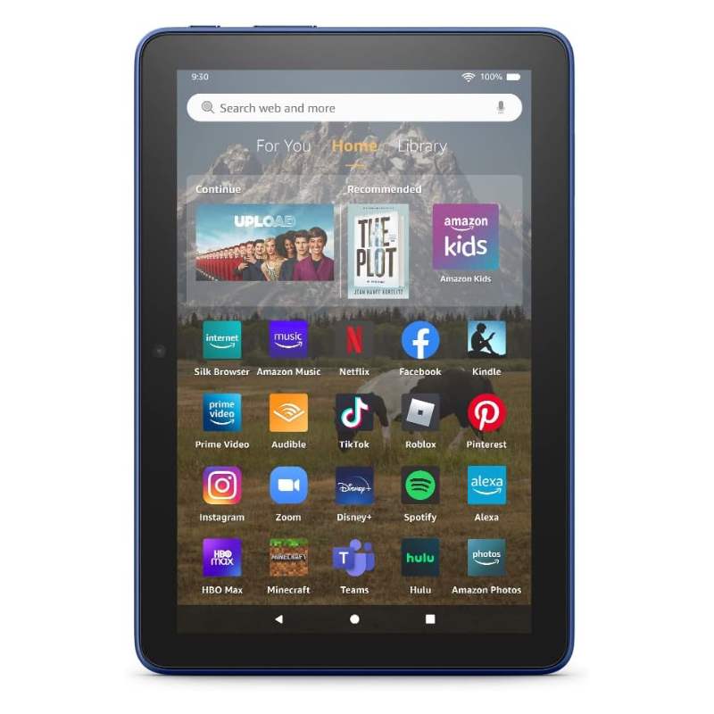 amazon fire hd 8 plus front face white background