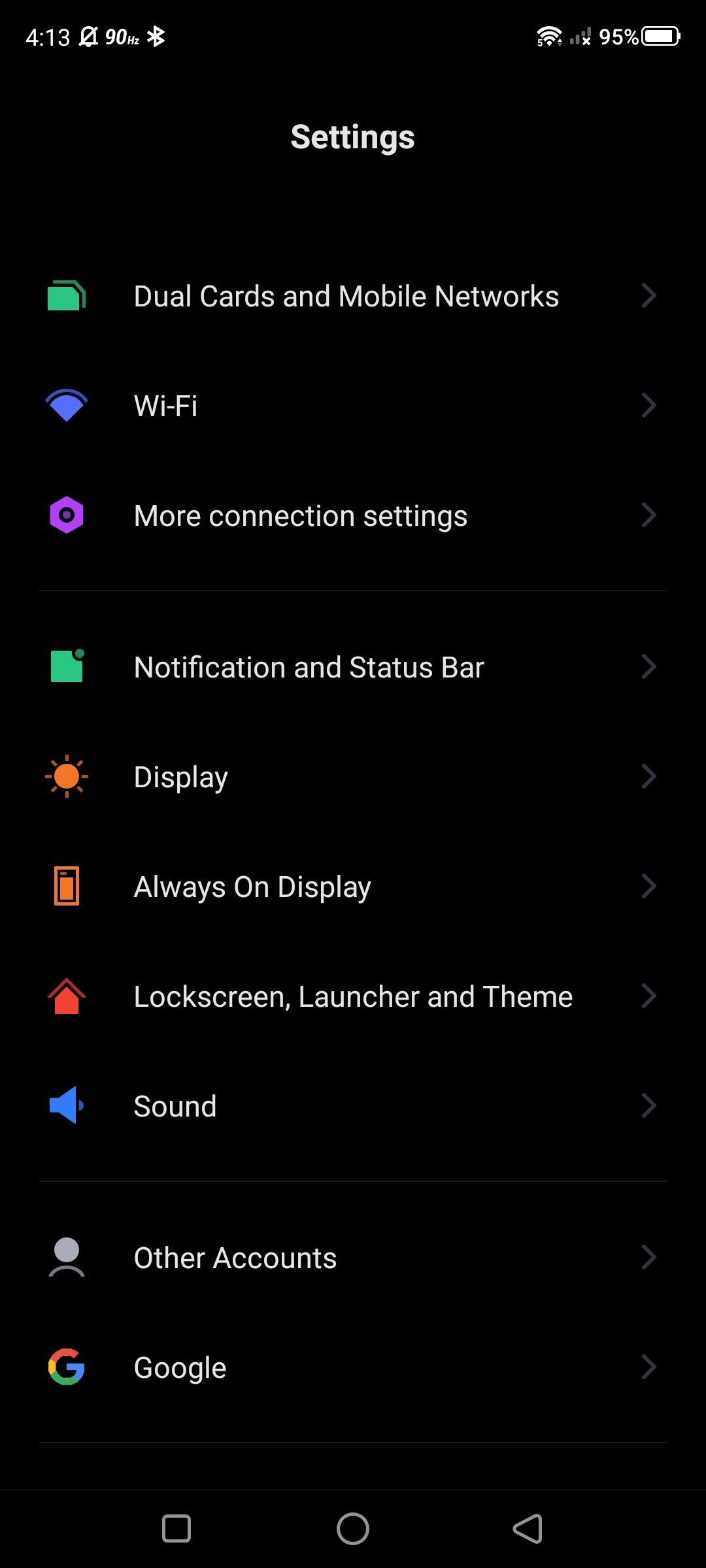 Снимок экрана с настройками Bluetooth
