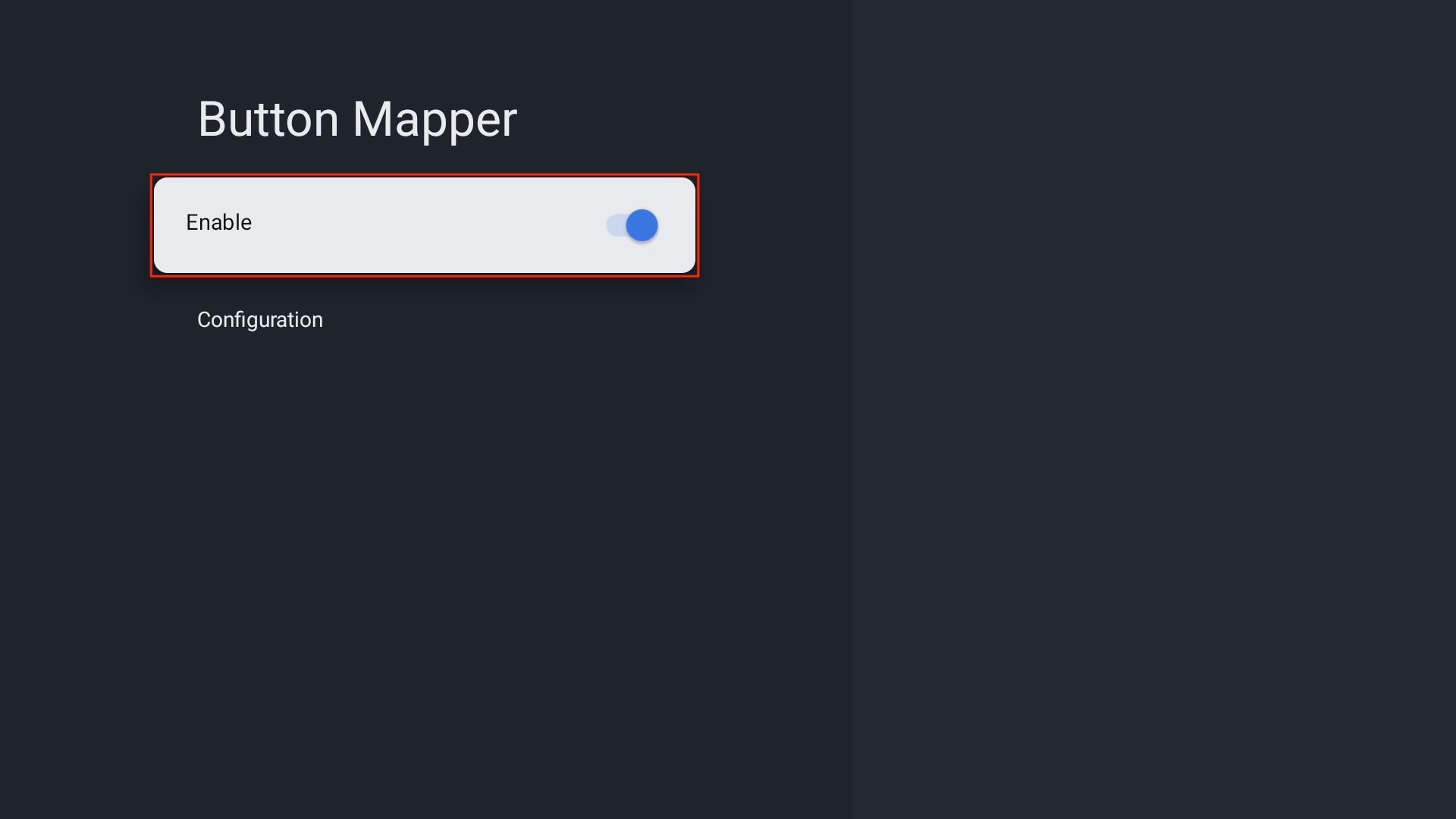 Enable Button Mapper in Google TV accessibility settings