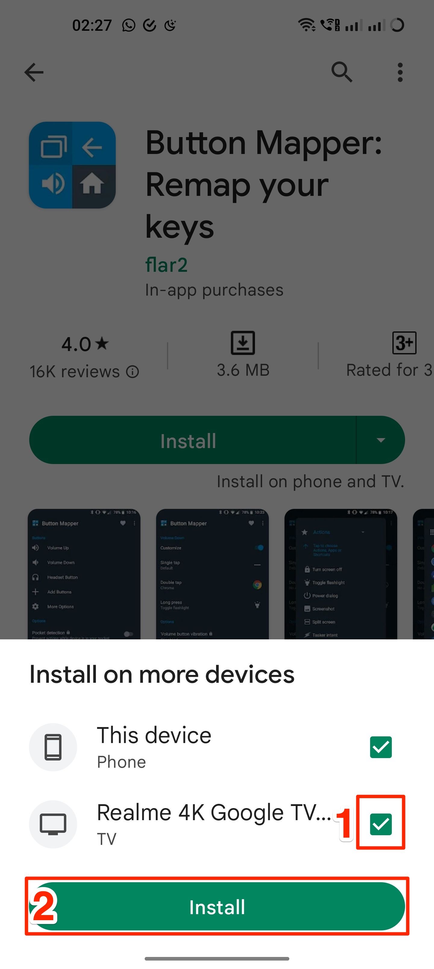 Install app on Google TV from Play Store for Android