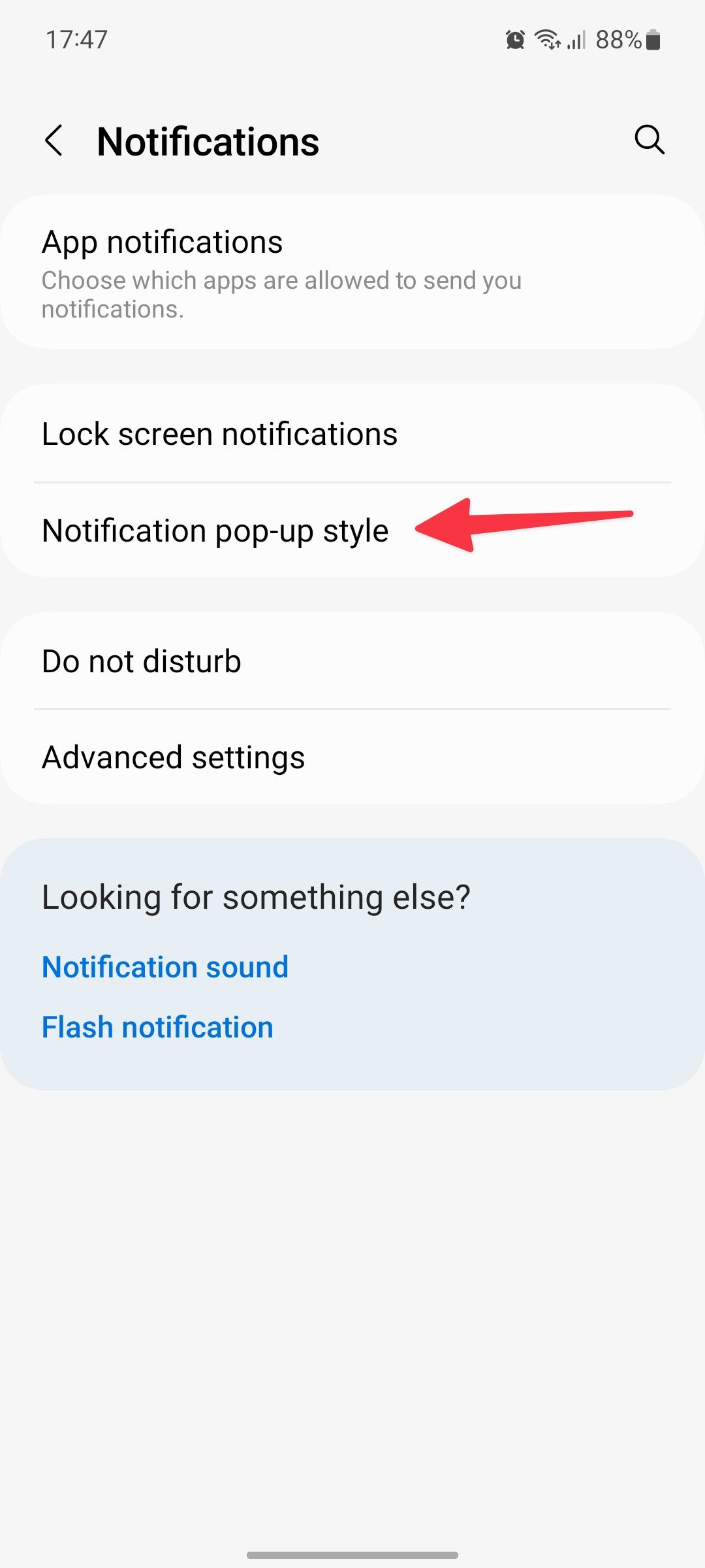 notification pop-up style