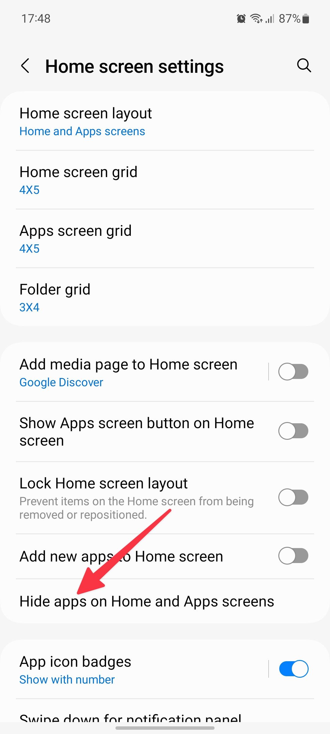 hide apps on samsung phone
