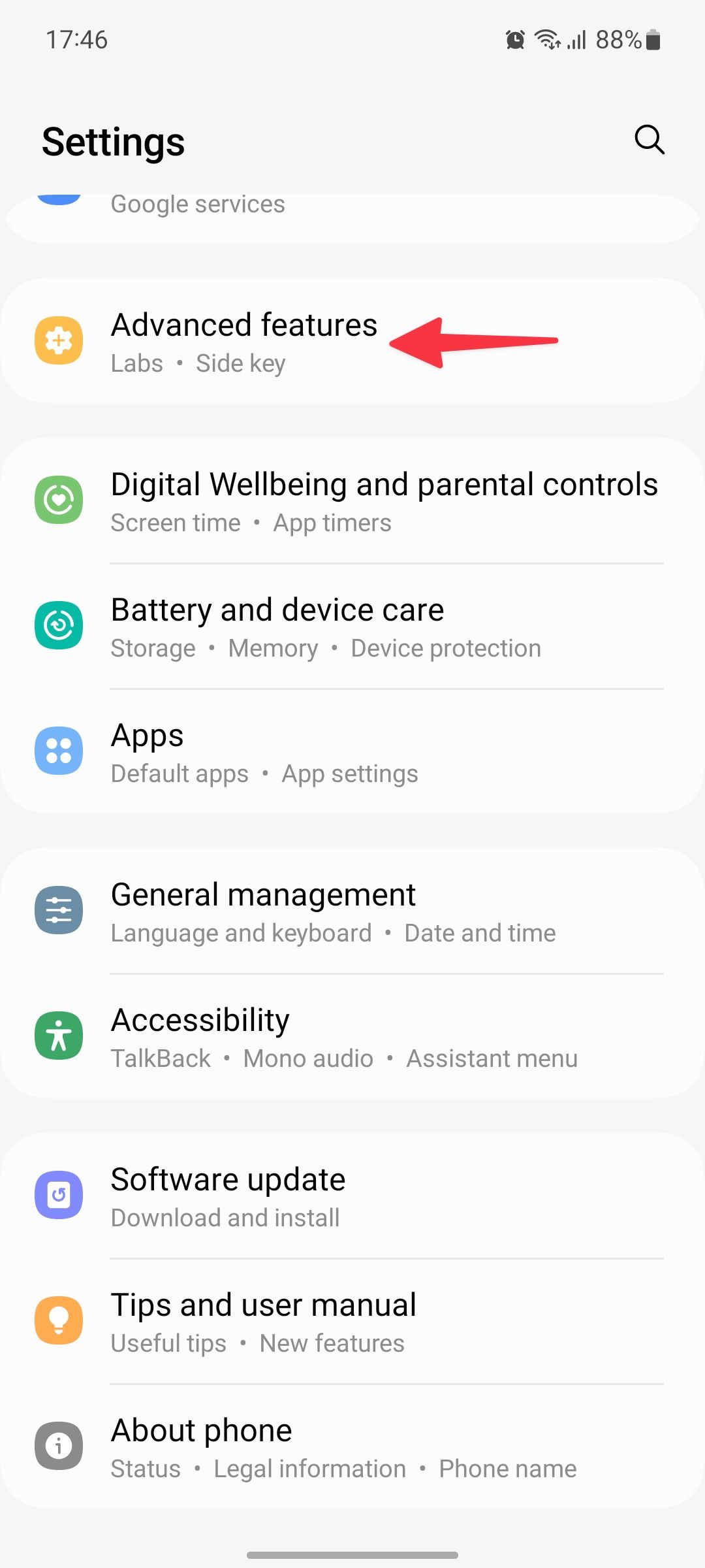 advanced features in Samsung One UI